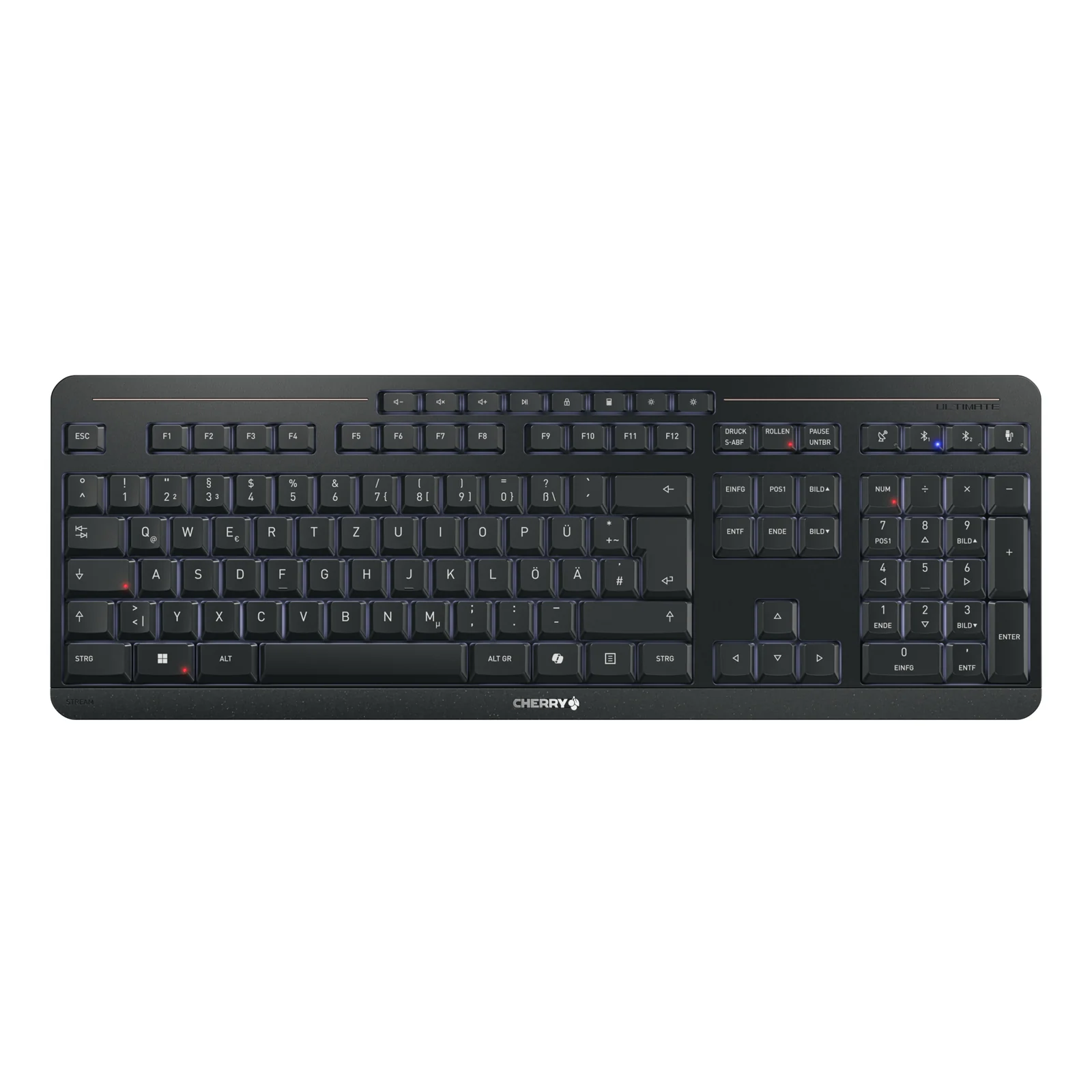 CHERRY Stream desktop ultimate clavier Souris incluse maison/bureau USB + RF Wireless + Bluetooth QWERTZ Allemand Noir