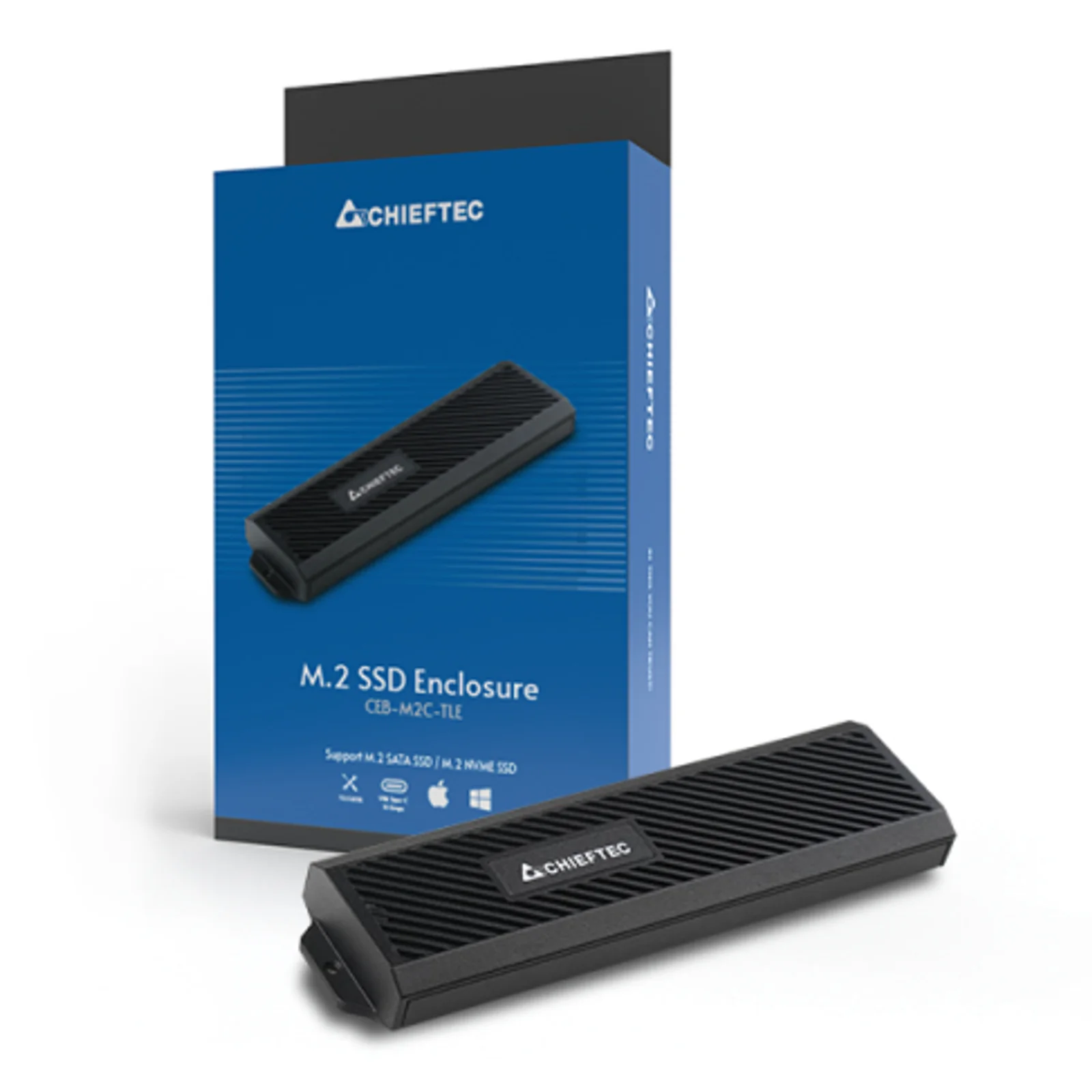 Chieftec CEB-M2C-TLE Boîtier de disques de stockage Enceinte ssd Noir M.2