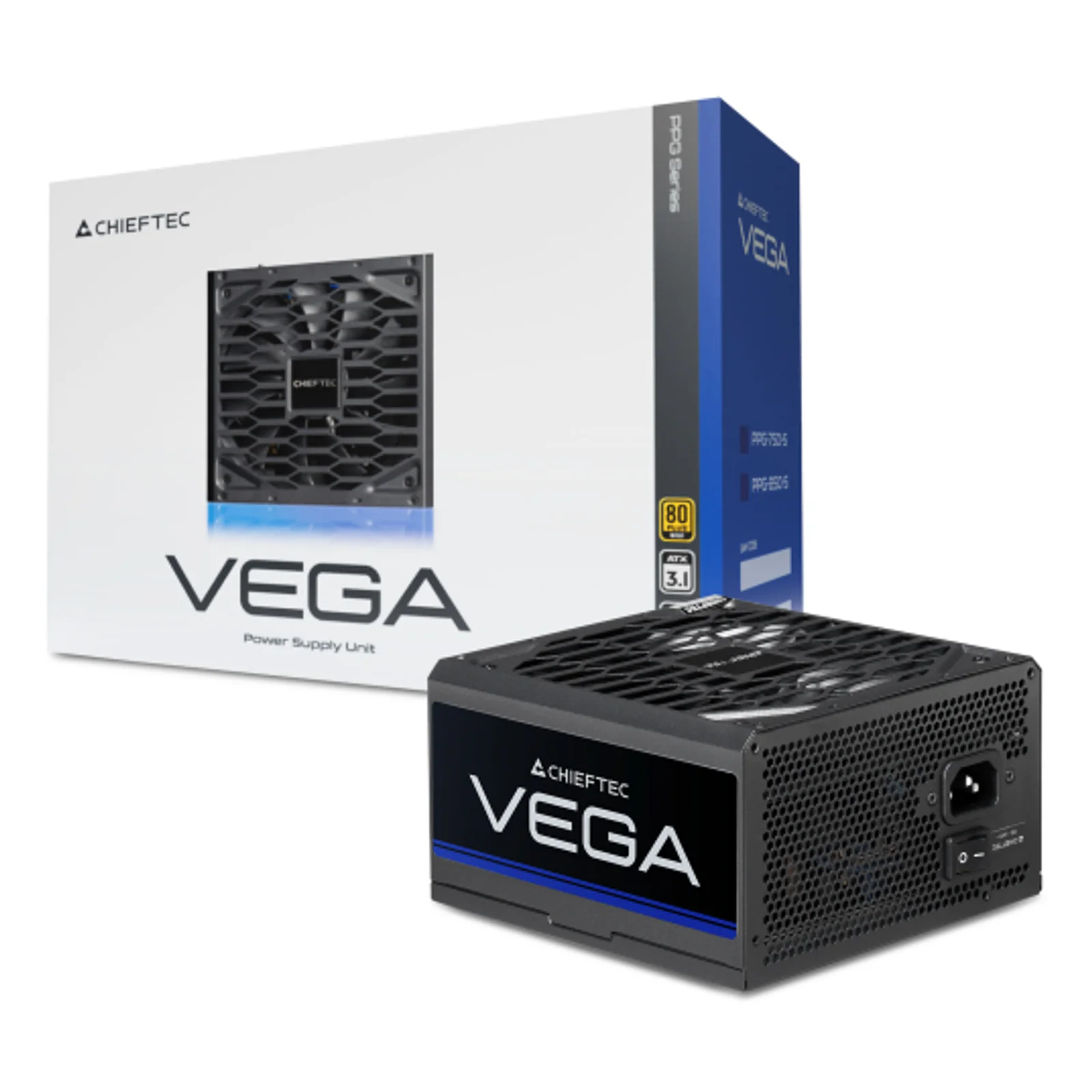 Chieftec Vega PPG-850-S Watt unité d'alimentation d'énergie 850 W 20+4 pin ATX ATX Noir