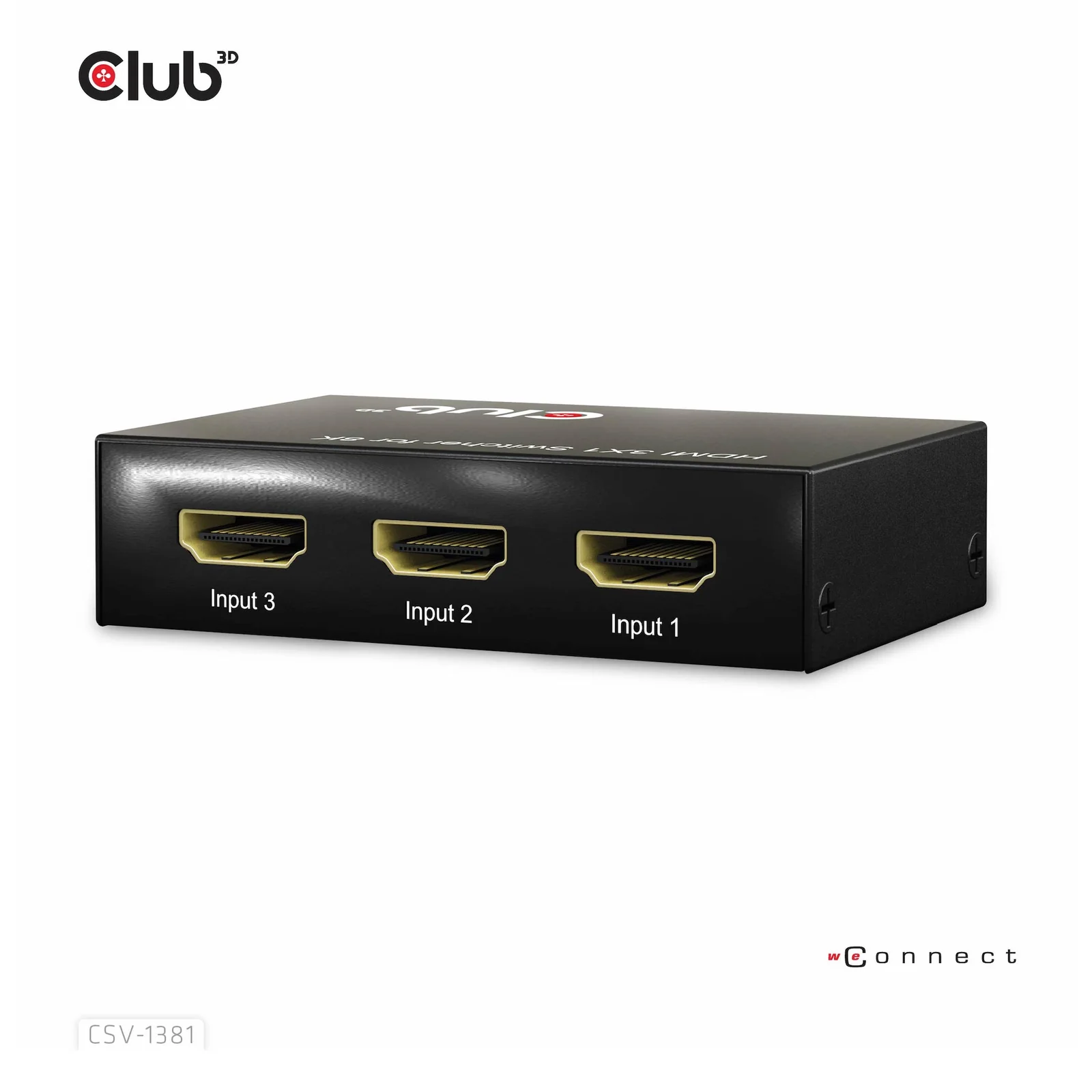 CLUB3D 3 to 1 HDMI 8K60Hz Switch commutateur écran, clavier et souris Noir