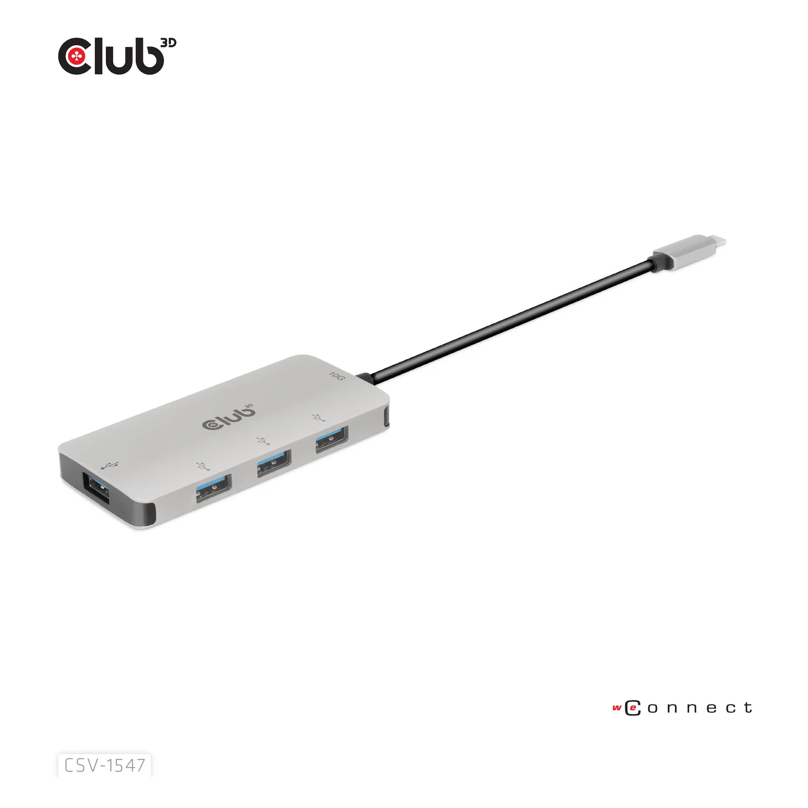 CLUB3D 4-Port USB-A Hub for USB-C – 10Gbps Fast Transfer