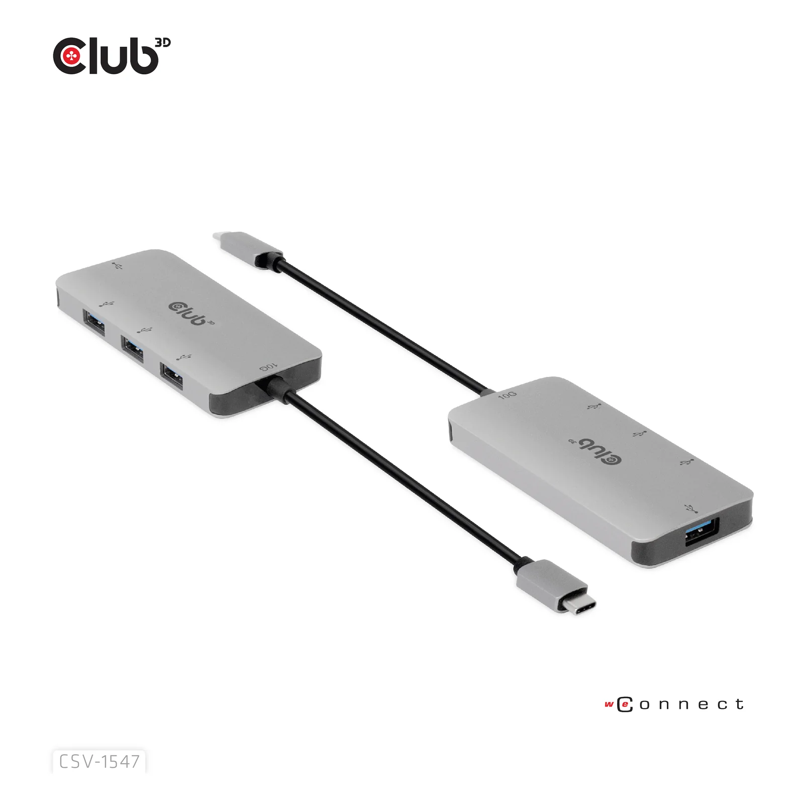 CLUB3D 4-Port USB-A Hub for USB-C – 10Gbps Fast Transfer