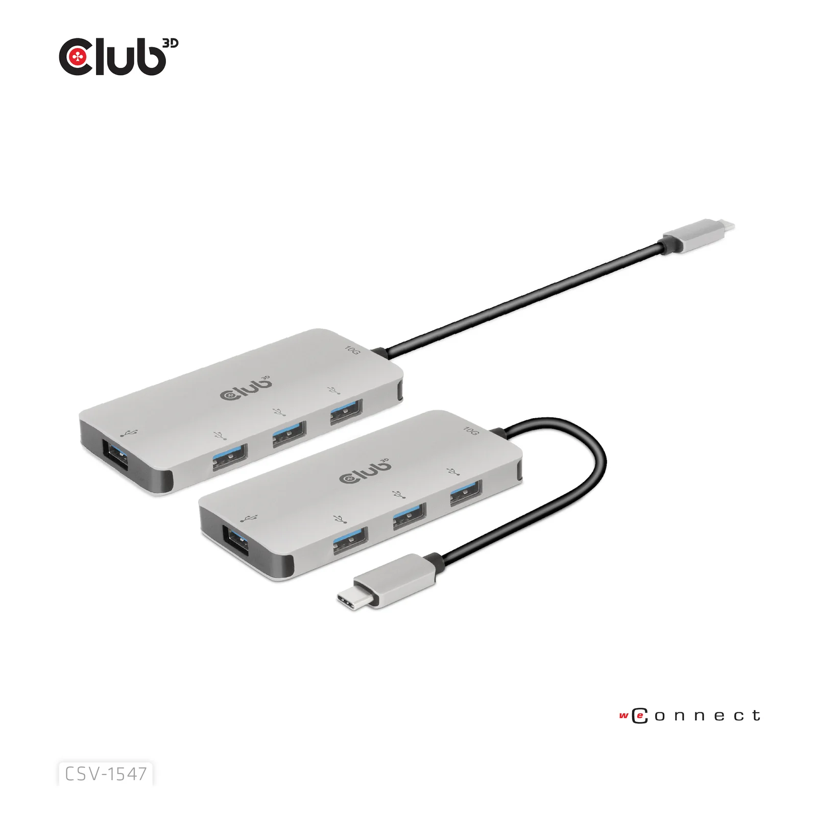 CLUB3D 4-Port USB-A Hub for USB-C – 10Gbps Fast Transfer