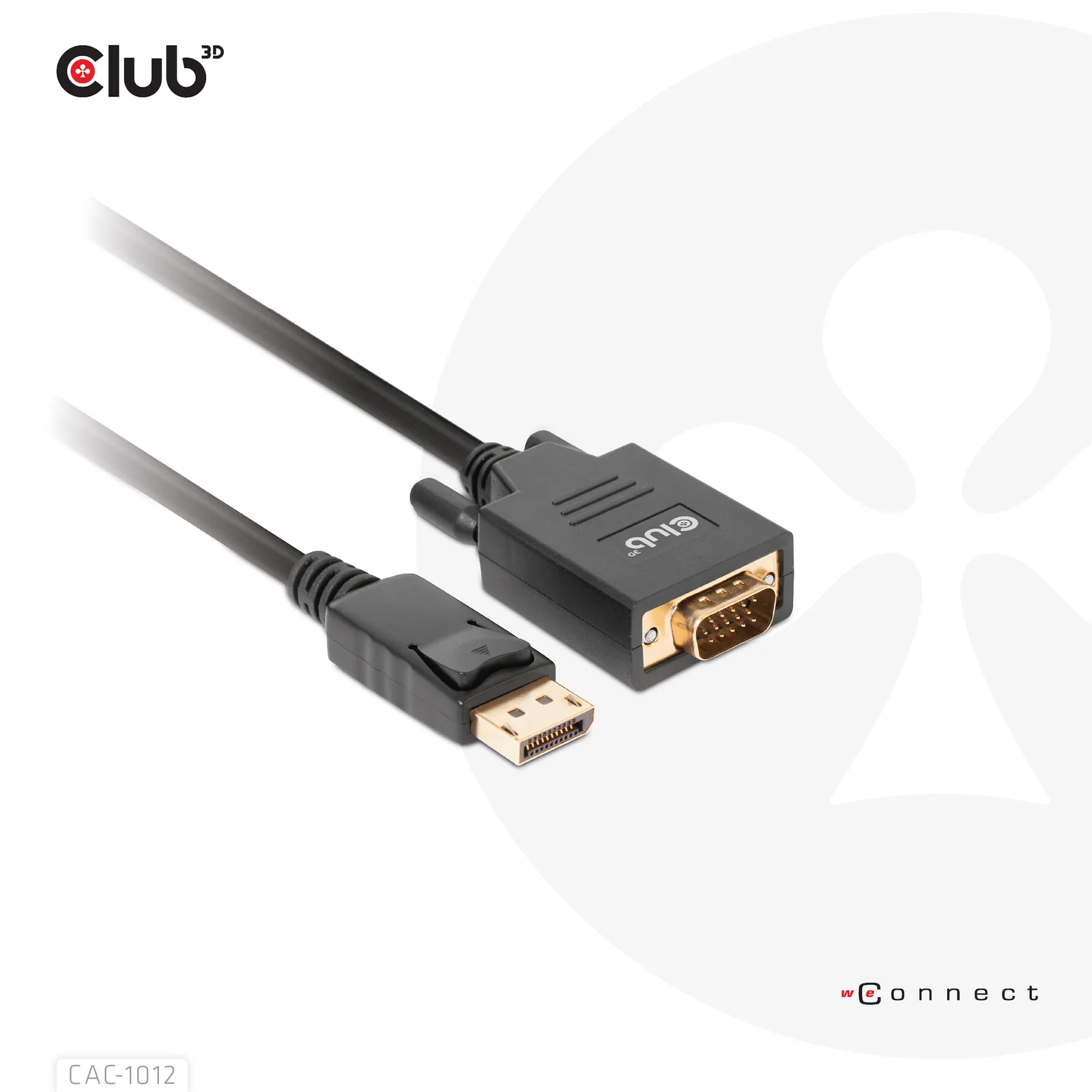 CLUB3D CAC-1012 câble vidéo et adaptateur 2 m DisplayPort VGA (D-Sub) Noir