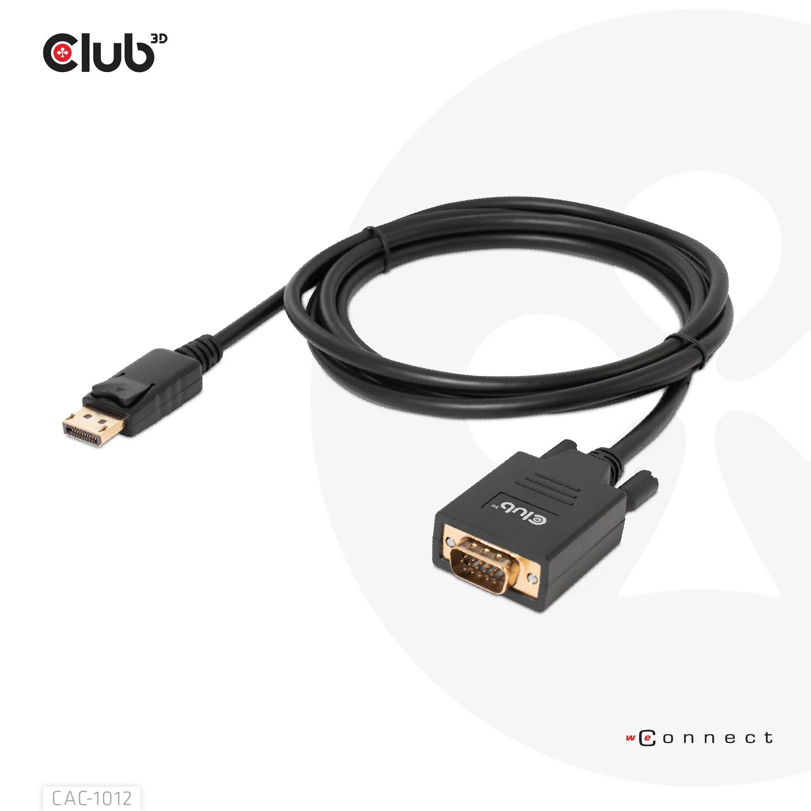 CLUB3D CAC-1012 câble vidéo et adaptateur 2 m DisplayPort VGA (D-Sub) Noir