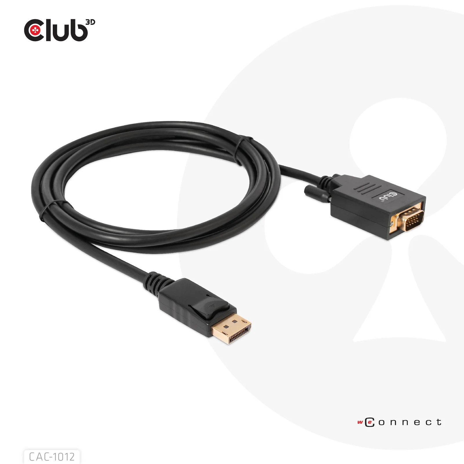 CLUB3D CAC-1012 câble vidéo et adaptateur 2 m DisplayPort VGA (D-Sub) Noir