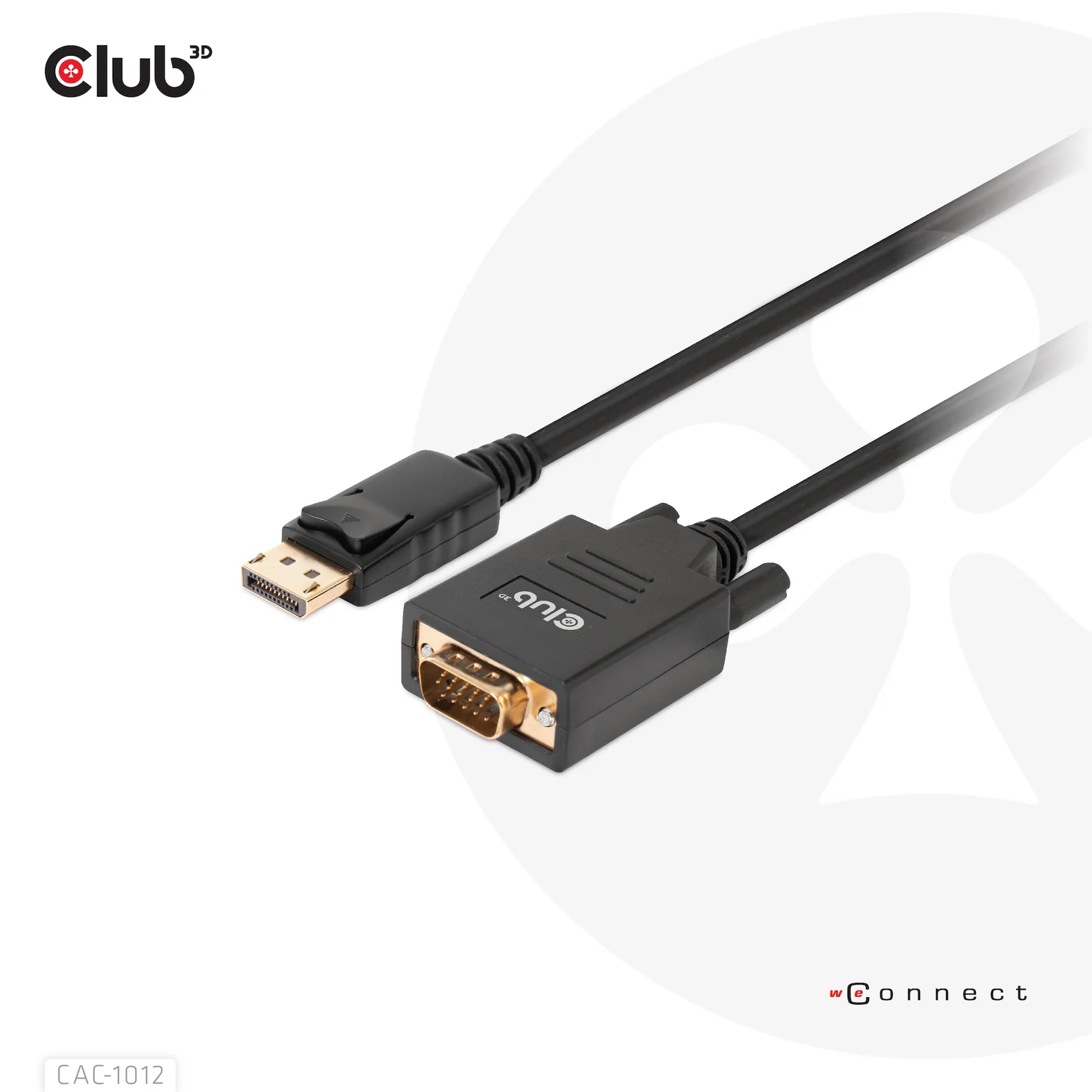 CLUB3D CAC-1012 câble vidéo et adaptateur 2 m DisplayPort VGA (D-Sub) Noir