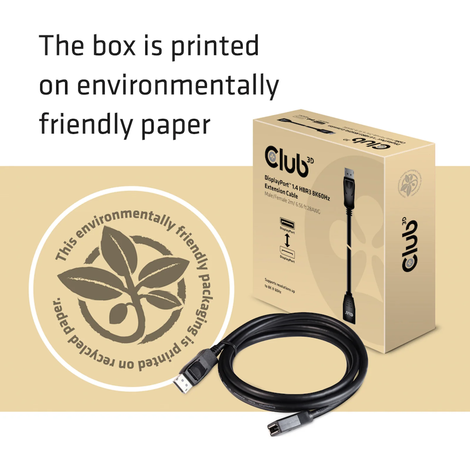 CLUB3D CAC-1022 câble vidéo et adaptateur 2 m Displayport 1.4 Noir