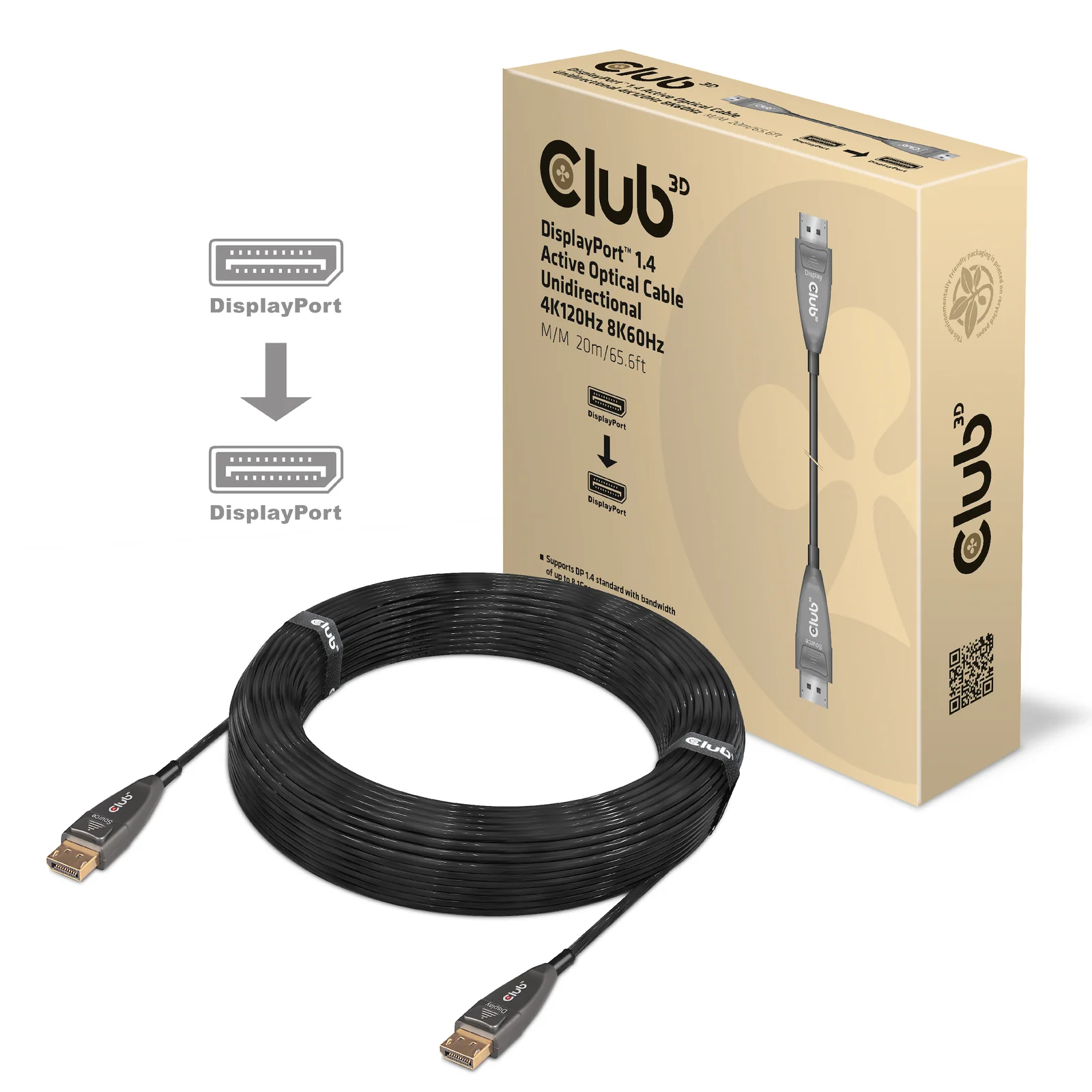 CLUB3D CAC-1079 câble DisplayPort 20 m Noir