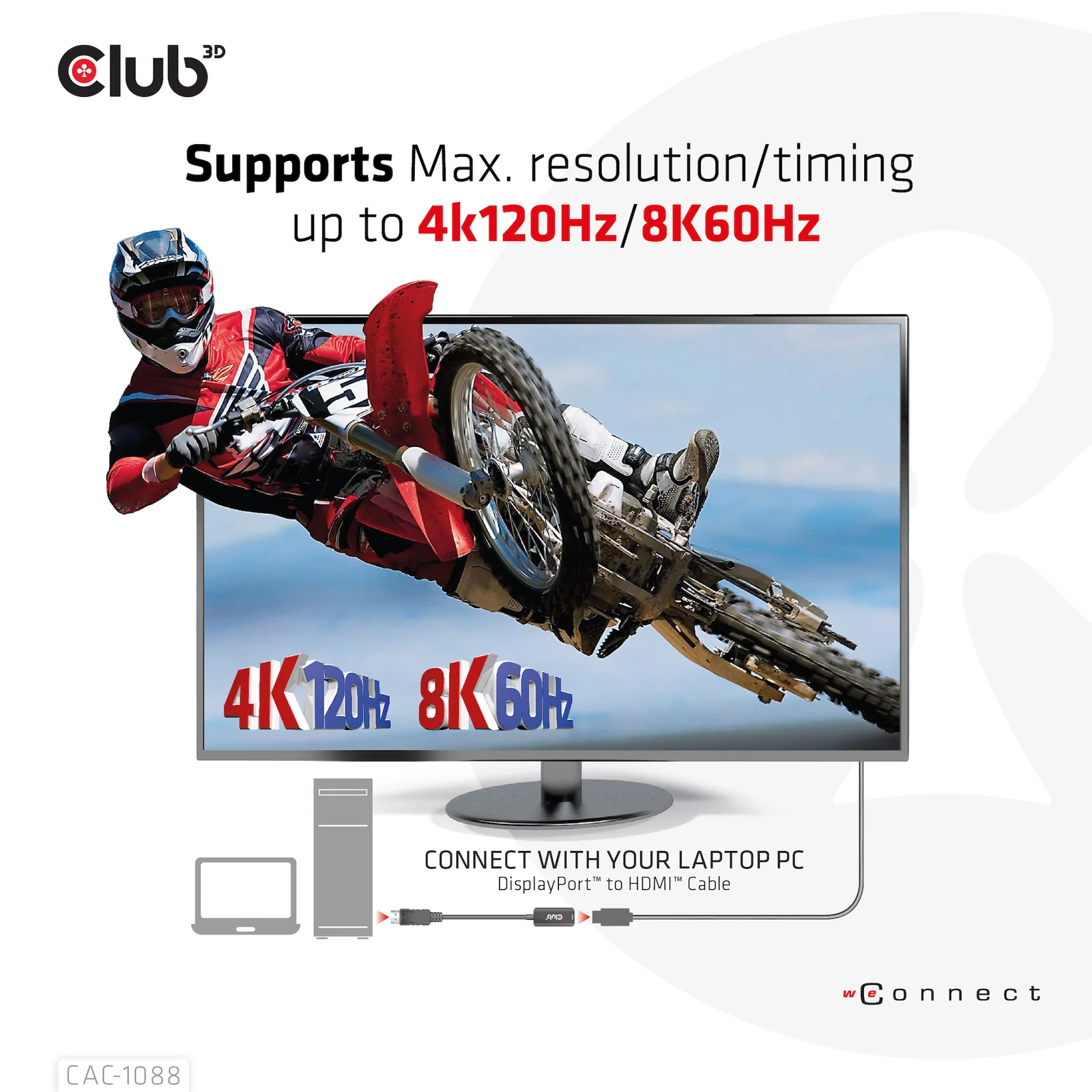 CLUB3D CAC-1088 câble vidéo et adaptateur 0,21 m DisplayPort HDMI Noir