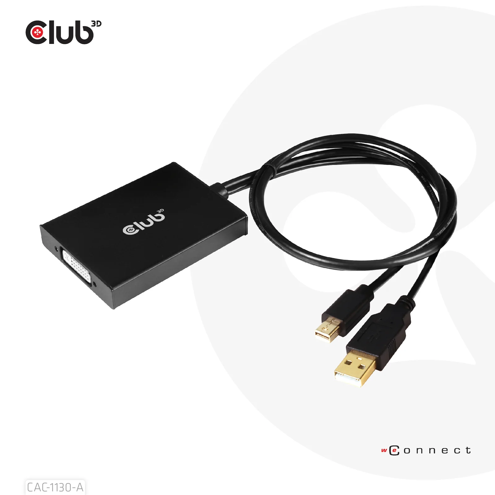 CLUB3D CAC-1130-A câble vidéo et adaptateur 0,6 m DVI-D Mini DisplayPort + USB Type-A Noir