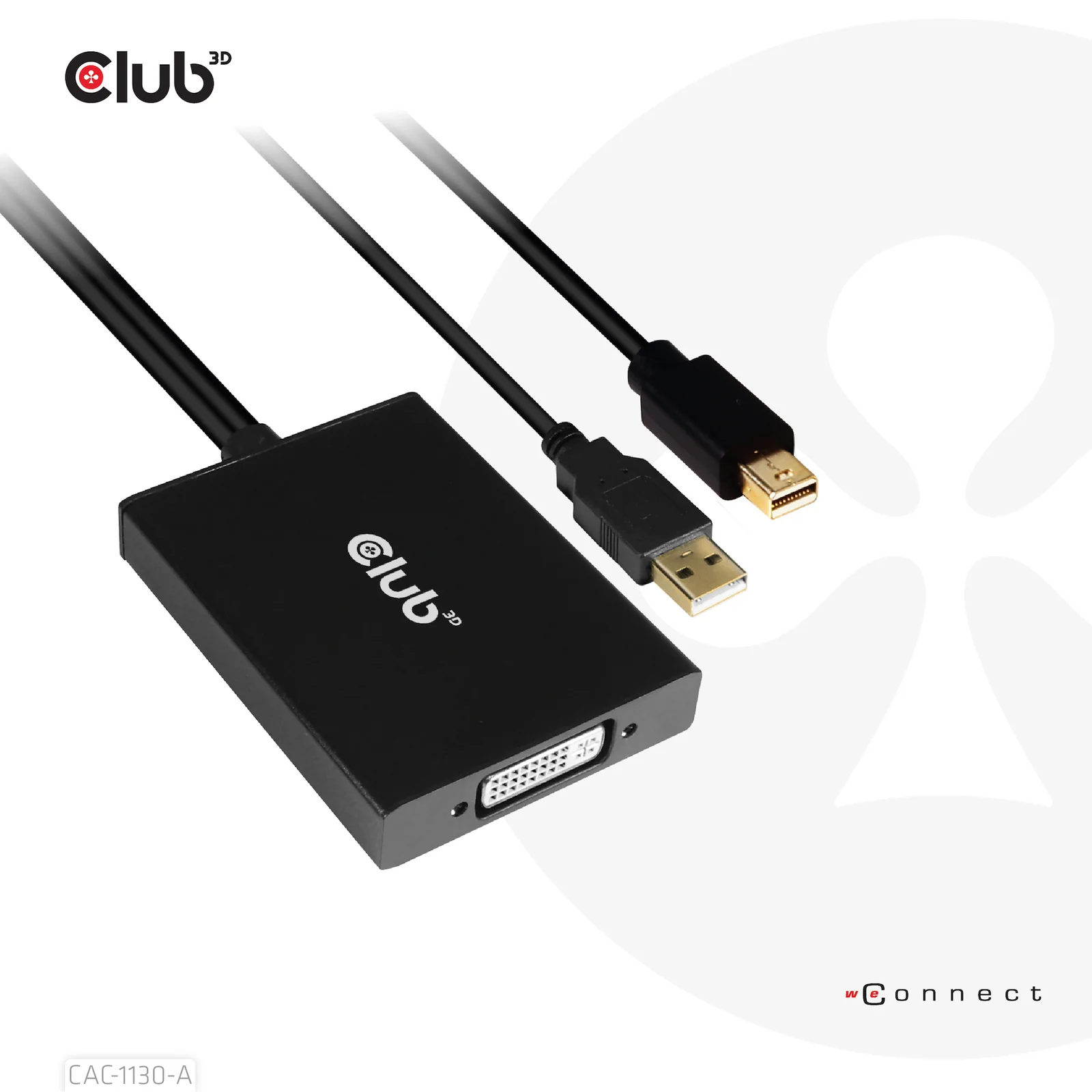 CLUB3D CAC-1130-A câble vidéo et adaptateur 0,6 m DVI-D Mini DisplayPort + USB Type-A Noir