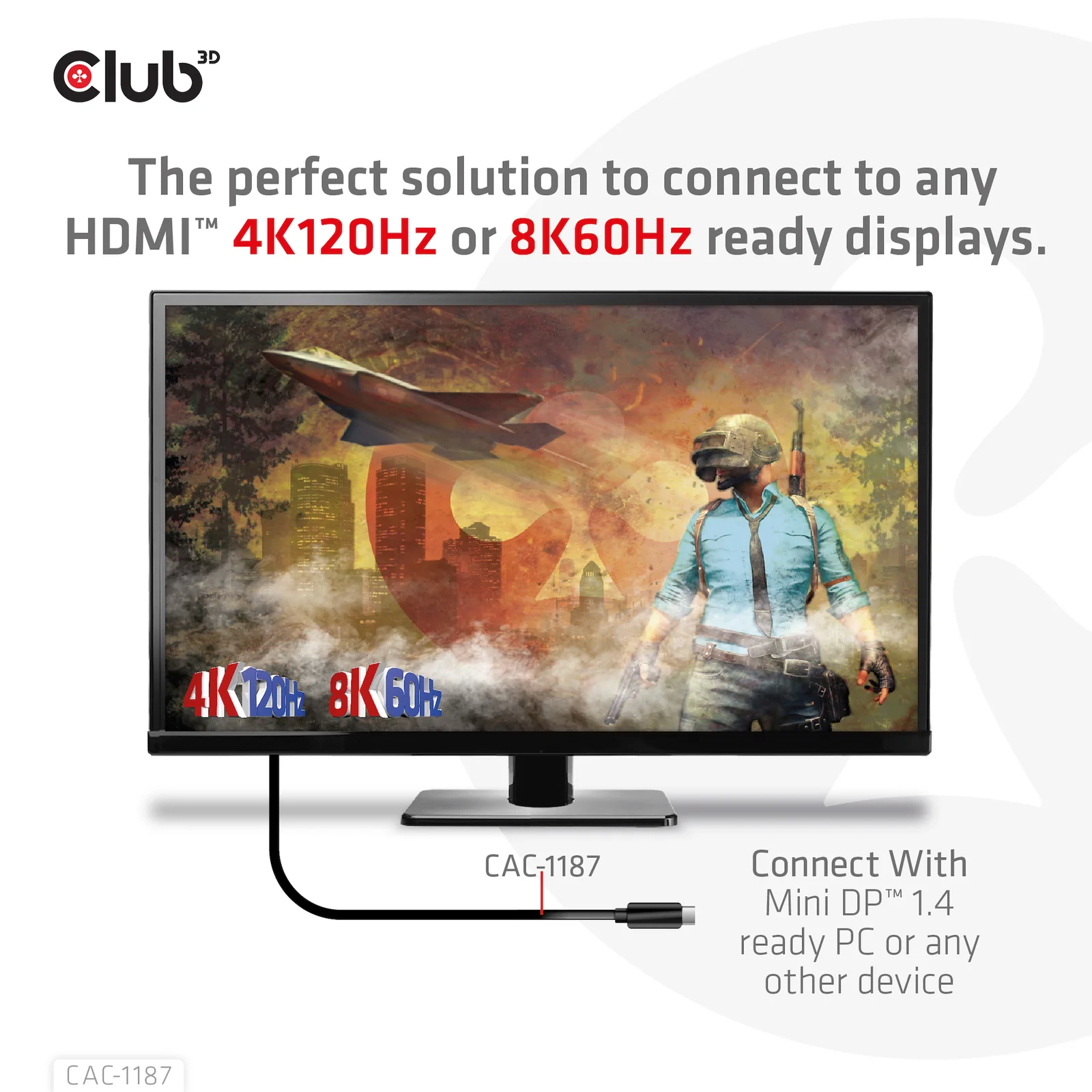 CLUB3D CAC-1187 câble vidéo et adaptateur 1,8 m Mini DisplayPort HDMI Noir