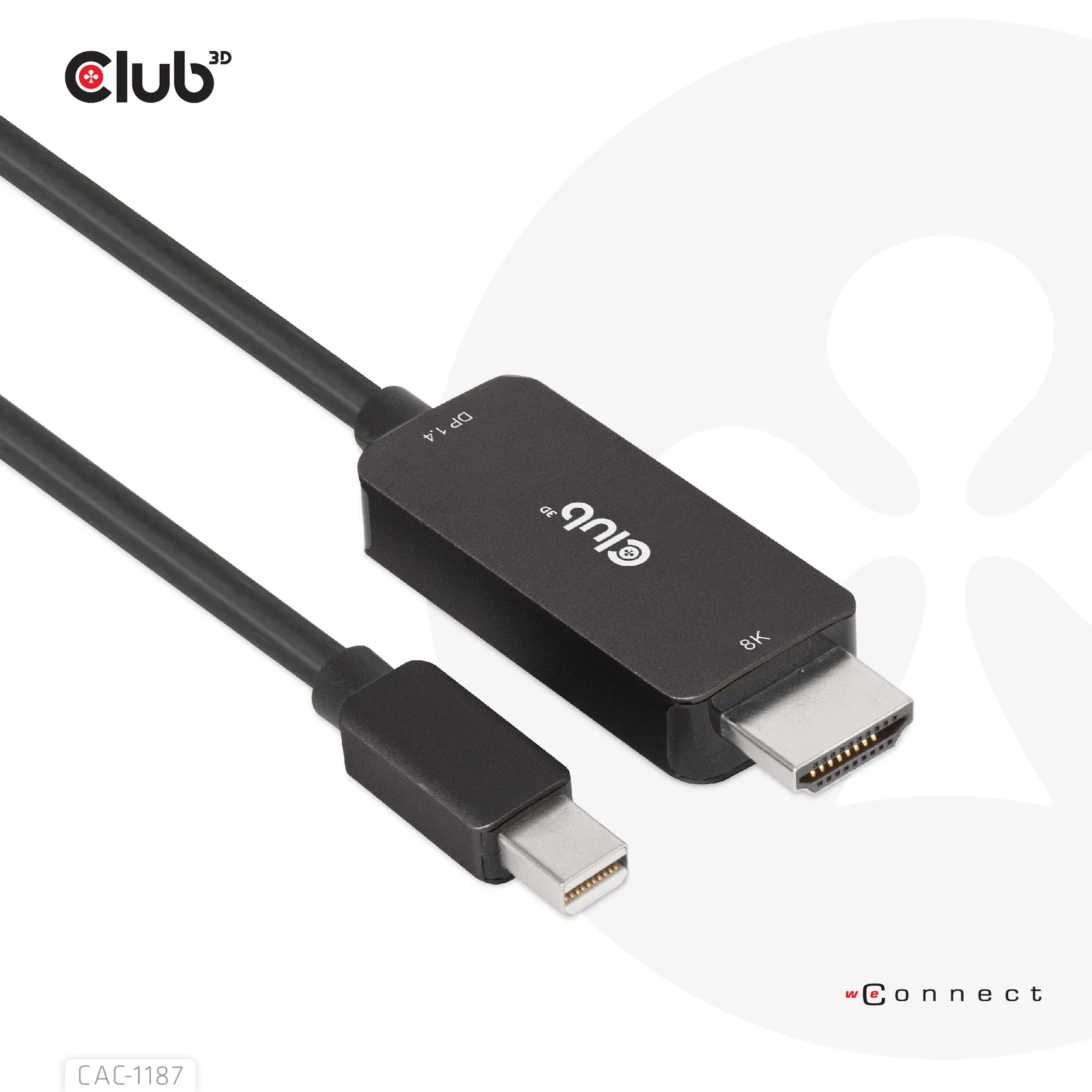 CLUB3D CAC-1187 câble vidéo et adaptateur 1,8 m Mini DisplayPort HDMI Noir