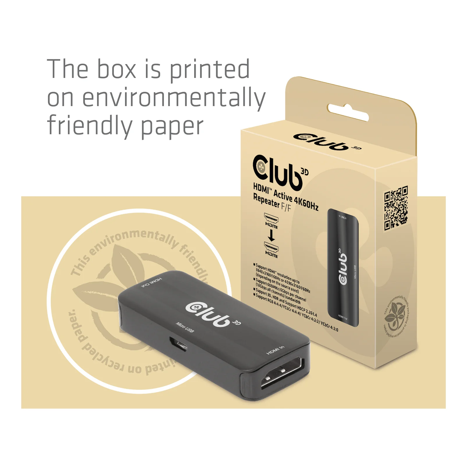 CLUB3D CAC-1307 extension audio/video Répéteur AV Noir