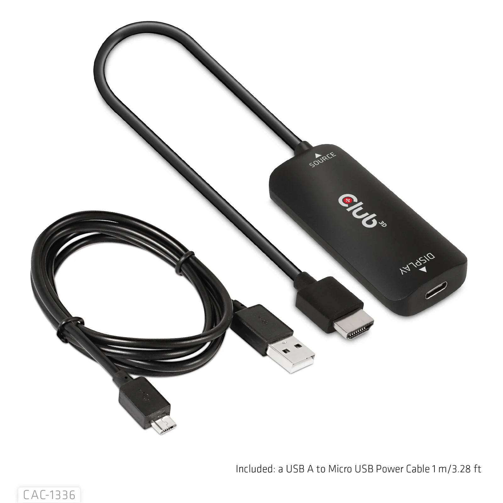CLUB3D CAC-1336 câble vidéo et adaptateur 1 m HDMI + USB USB Type-C Noir
