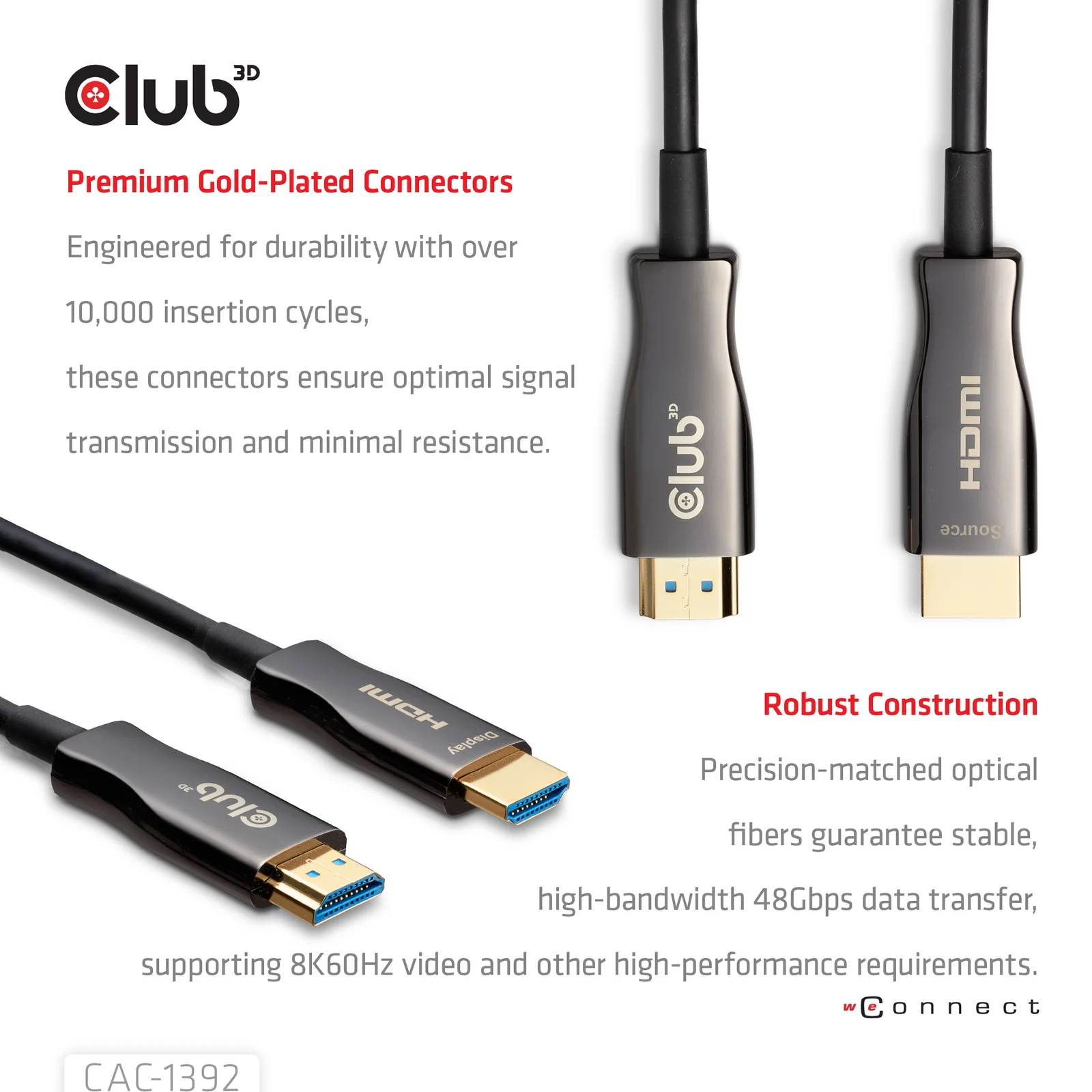 CLUB3D CAC-1392 câble HDMI 30 m HDMI Type A (Standard) Noir