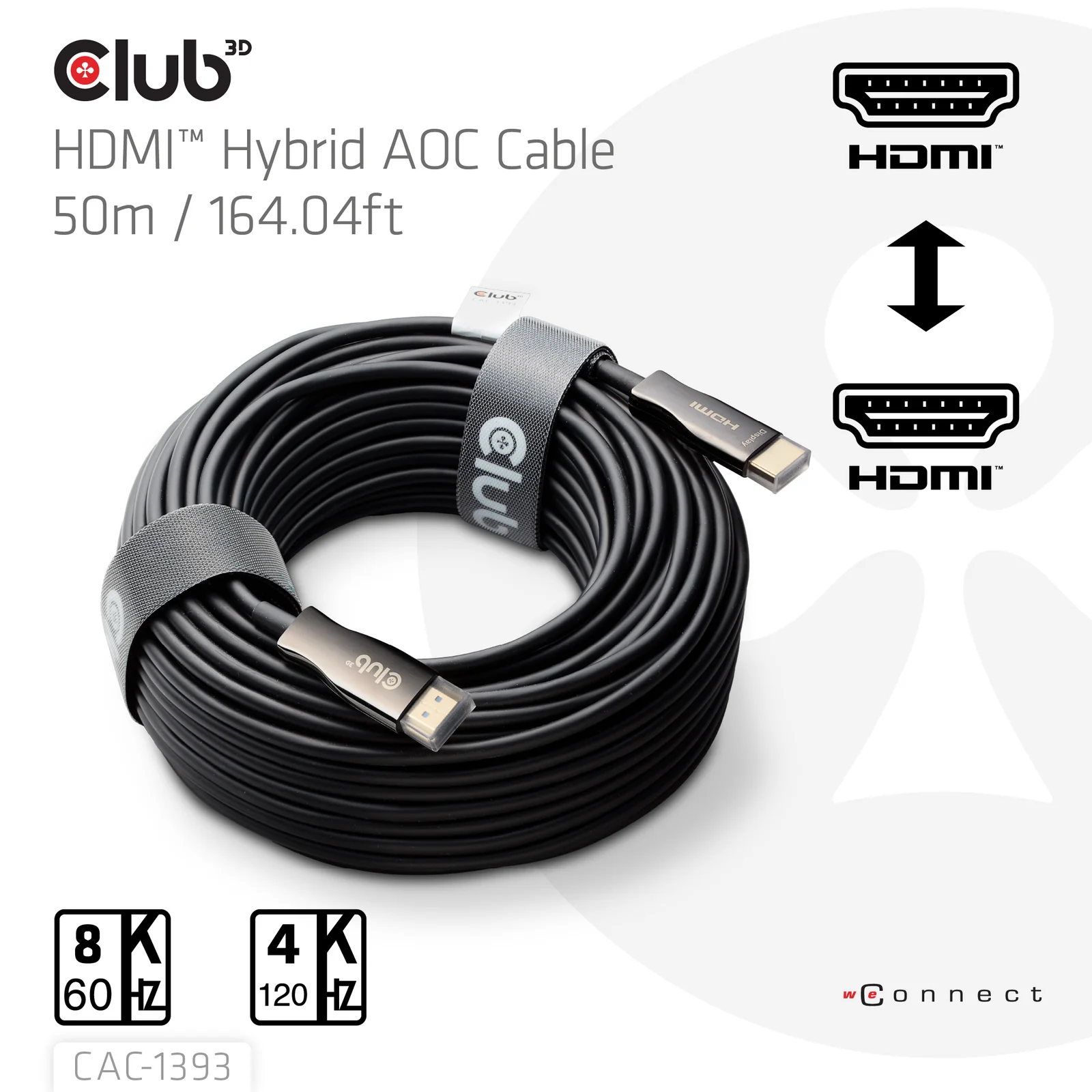 CLUB3D CAC-1393 câble HDMI 50 m HDMI Type A (Standard) Noir