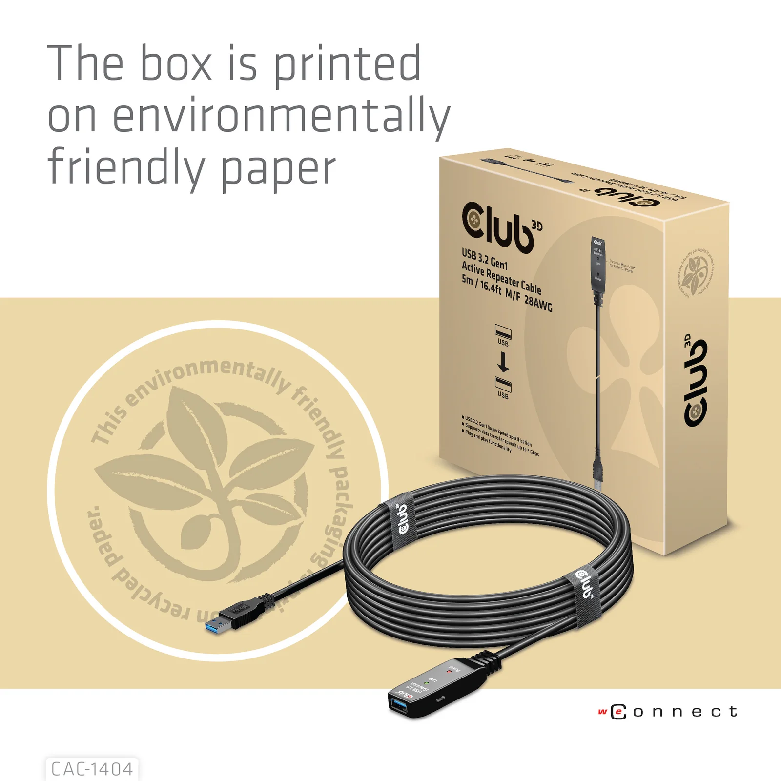 CLUB3D CAC-1404 câble USB USB 3.2 Gen 1 (3.1 Gen 1) 5 m USB A 5 Gbit/s Noir