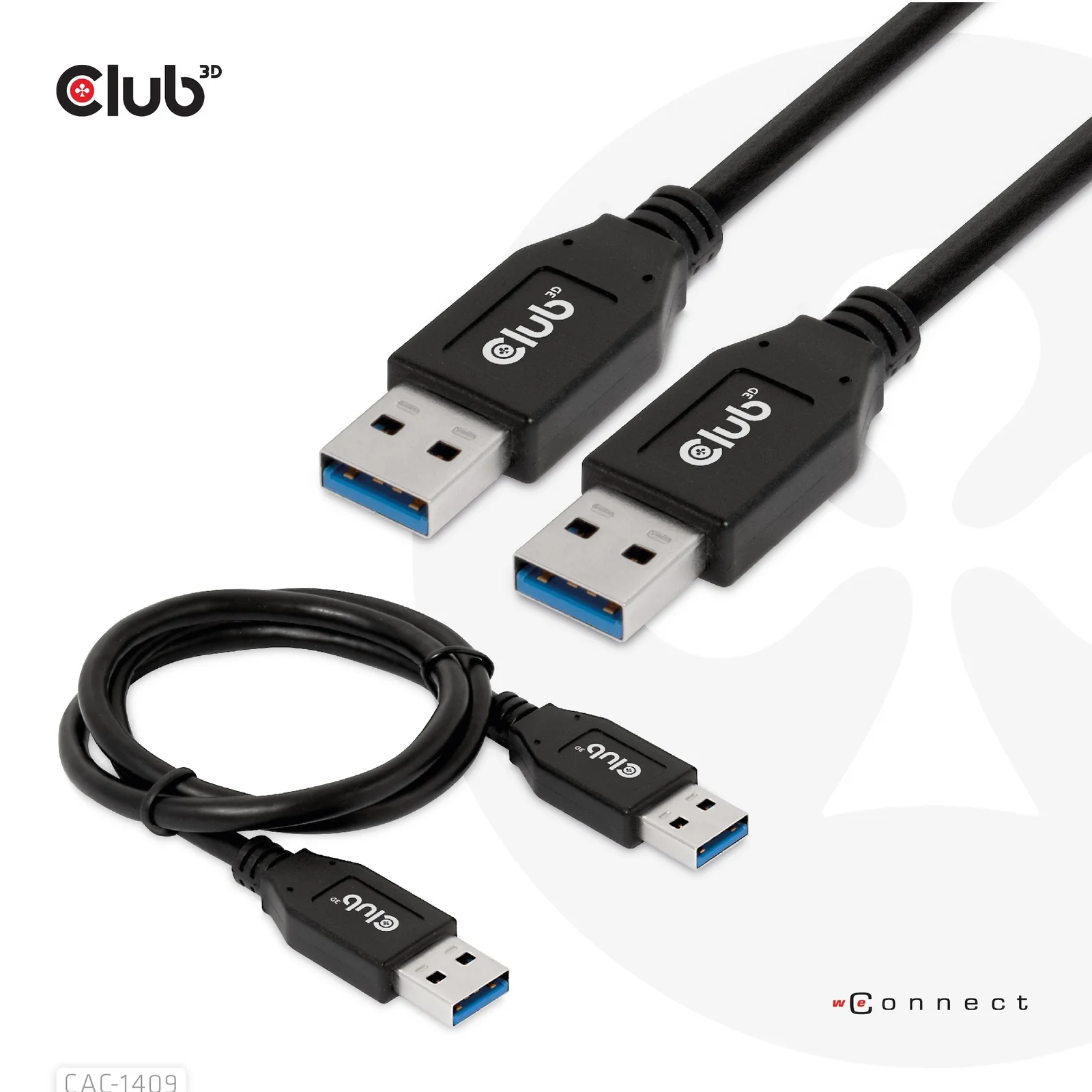 CLUB3D CAC-1409 câble USB USB 3.2 Gen 2 (3.1 Gen 2) 0,5 m USB A 10 Gbit/s 15 W Noir
