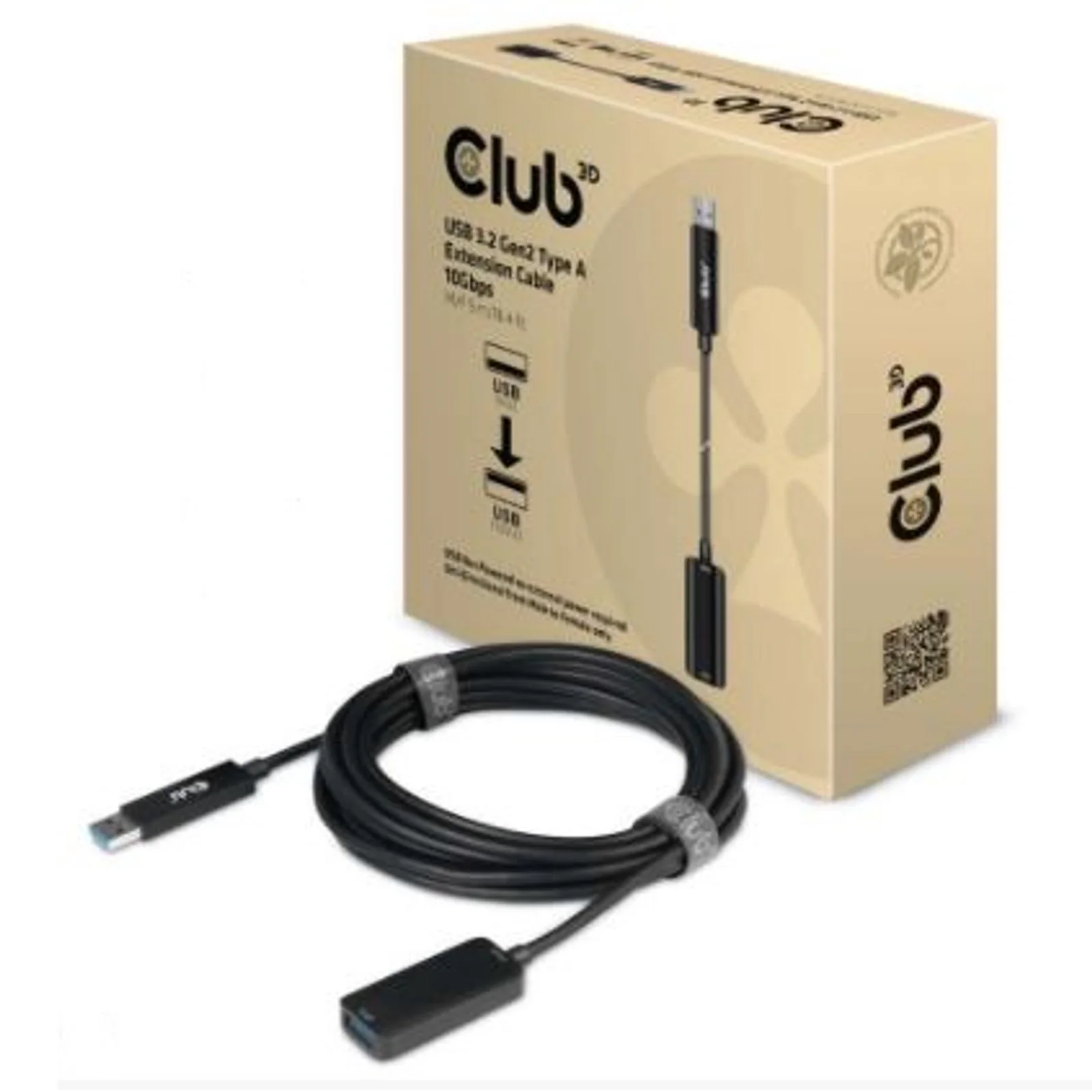 CLUB3D CAC-1411 câble USB USB 3.2 Gen 2 (3.1 Gen 2) 5 m USB A 10 Gbit/s Noir