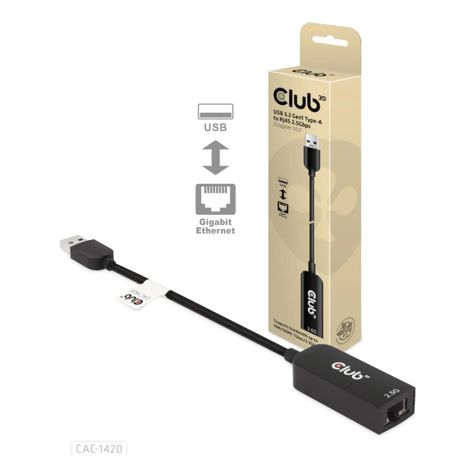 CLUB3D CAC-1420 carte réseau Ethernet 2500 Mbit/s