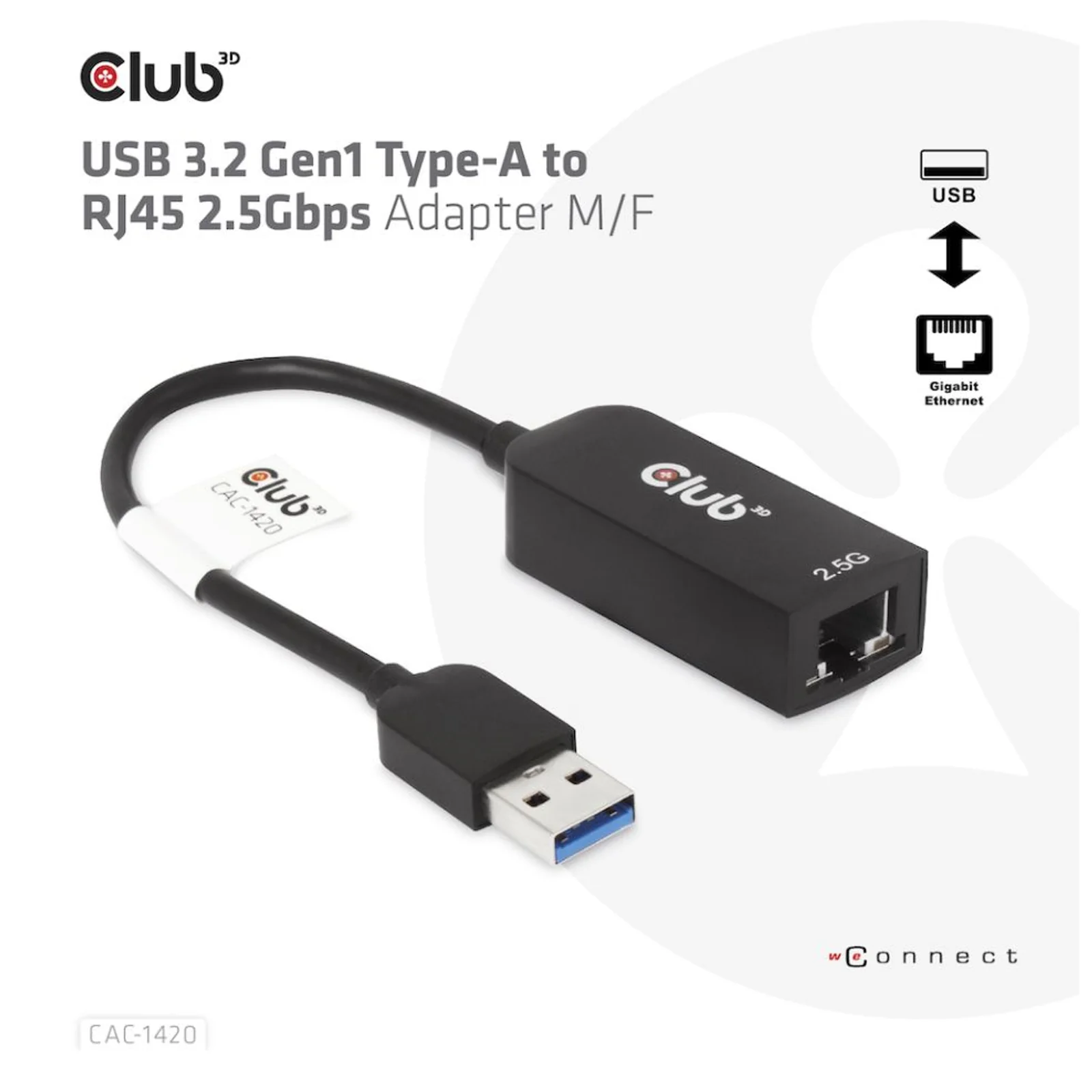 CLUB3D CAC-1420 carte réseau Ethernet 2500 Mbit/s