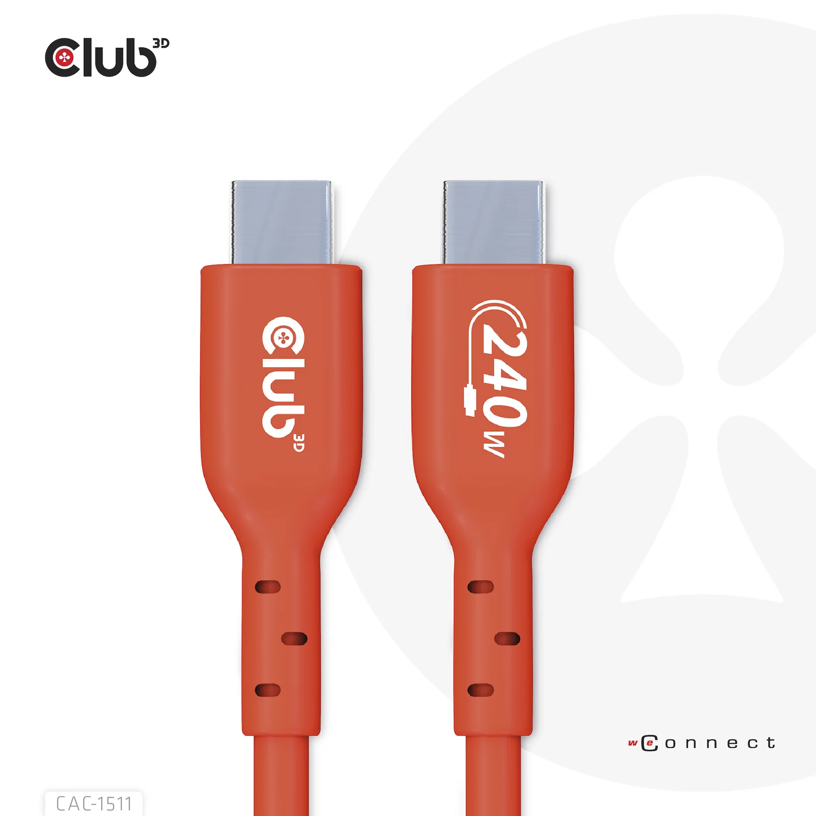 CLUB3D CAC-1511 câble USB USB 2.0 1 m USB C 0,48 Gbit/s 240 W Orange