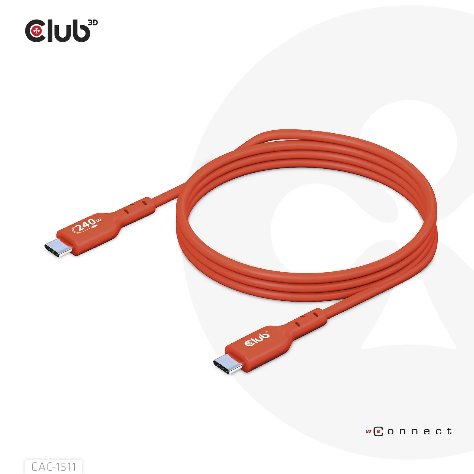 CLUB3D CAC-1511 câble USB USB 2.0 1 m USB C 0,48 Gbit/s 240 W Orange