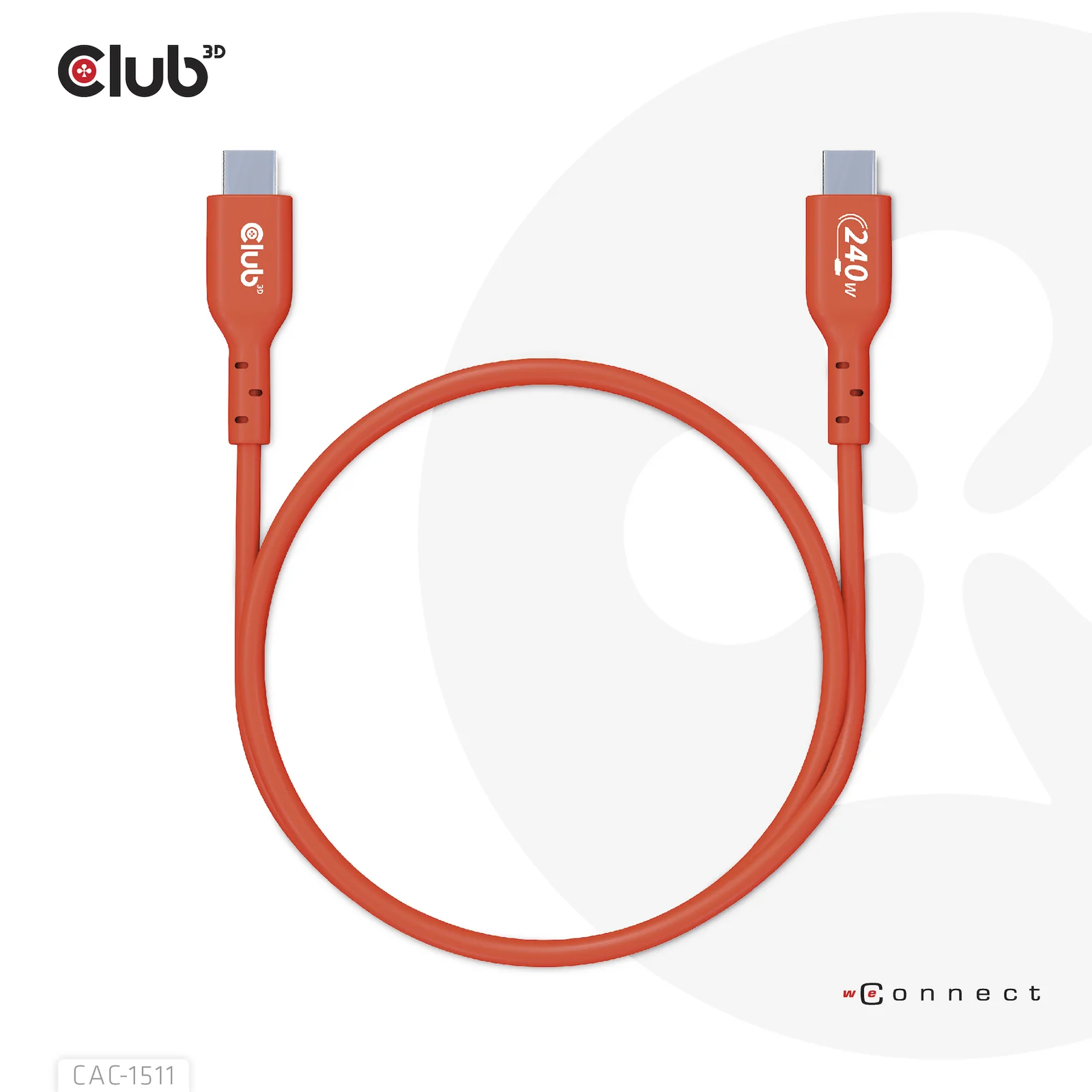 CLUB3D CAC-1511 câble USB USB 2.0 1 m USB C 0,48 Gbit/s 240 W Orange