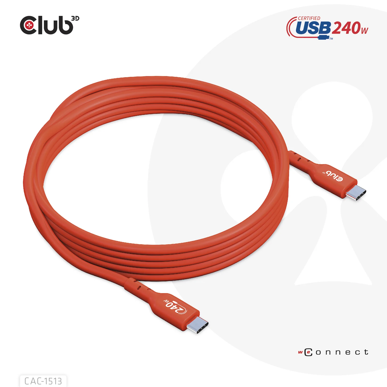 CLUB3D CAC-1513 câble USB USB 2.0 3 m USB C 240 W Orange