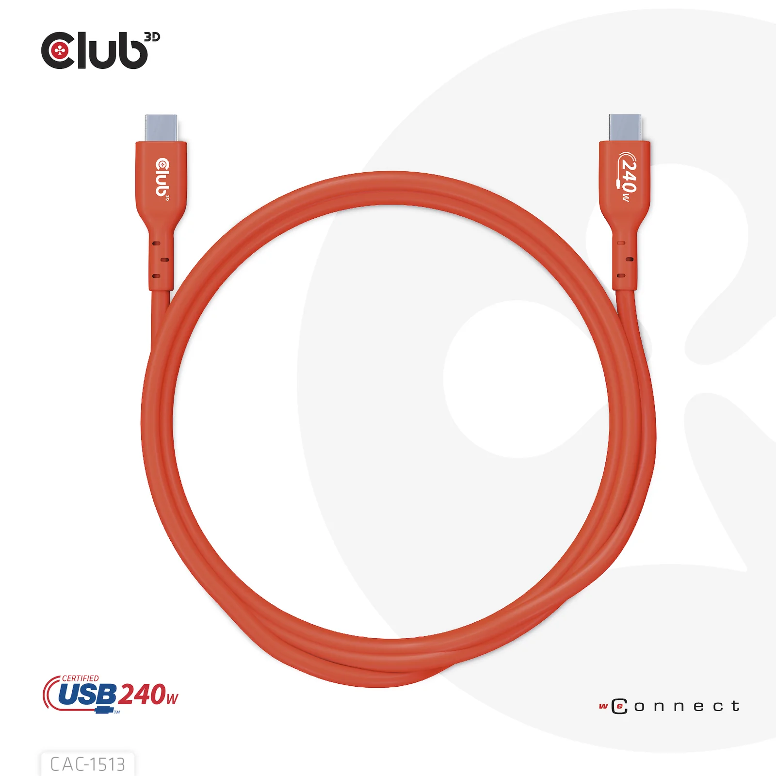 CLUB3D CAC-1513 câble USB USB 2.0 3 m USB C 240 W Orange