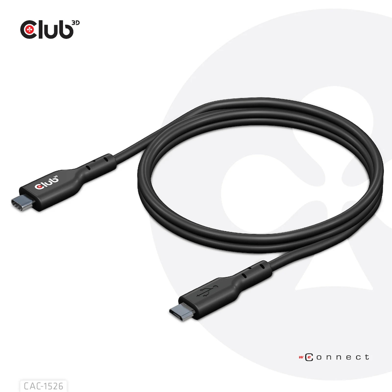 CLUB3D CAC-1526 câble USB USB 3.2 Gen 1 (3.1 Gen 1) 1 m USB C Micro-USB B 5 Gbit/s Noir