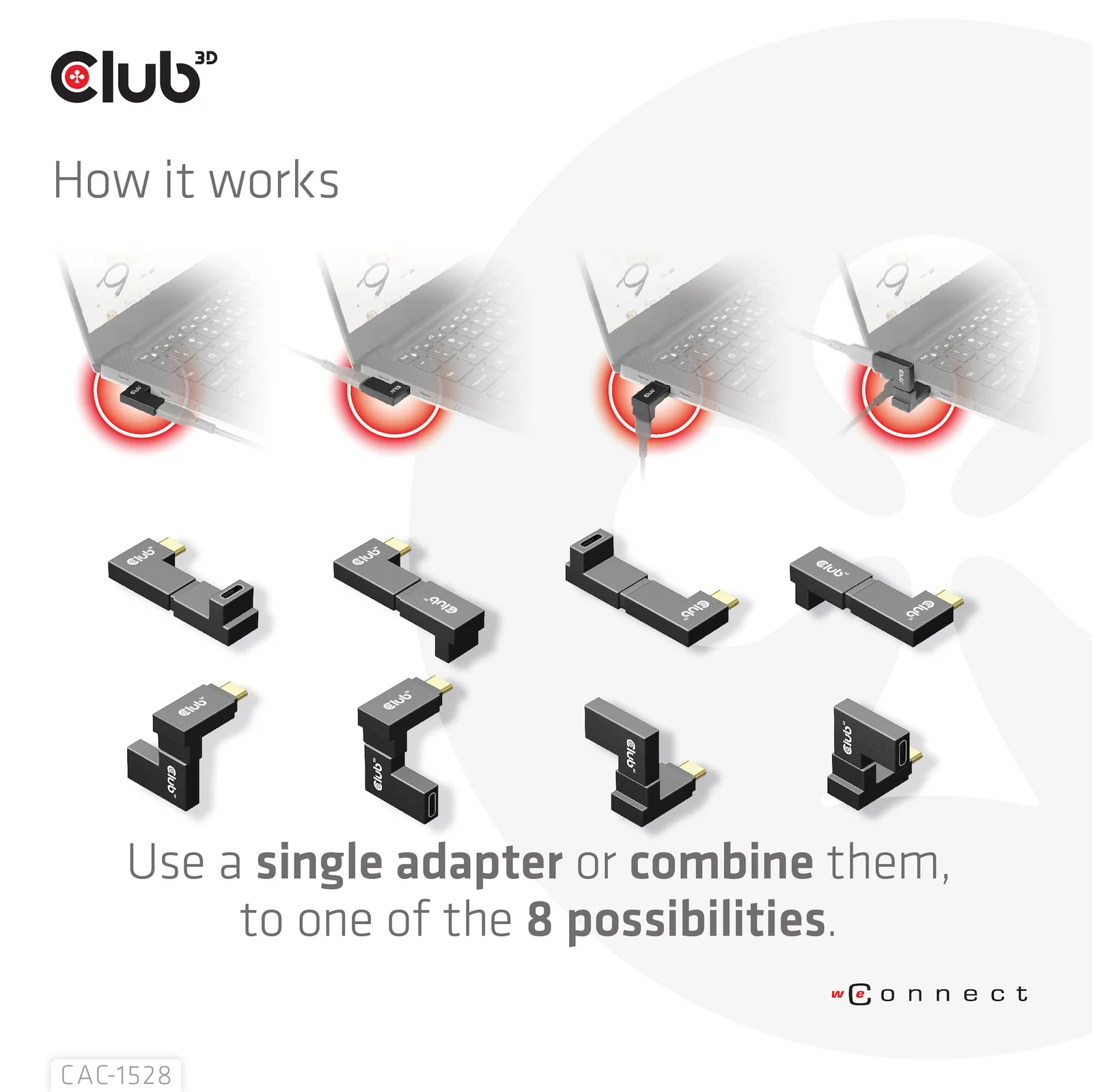 CLUB3D CAC-1528 changeur de genre de câble USB C Noir