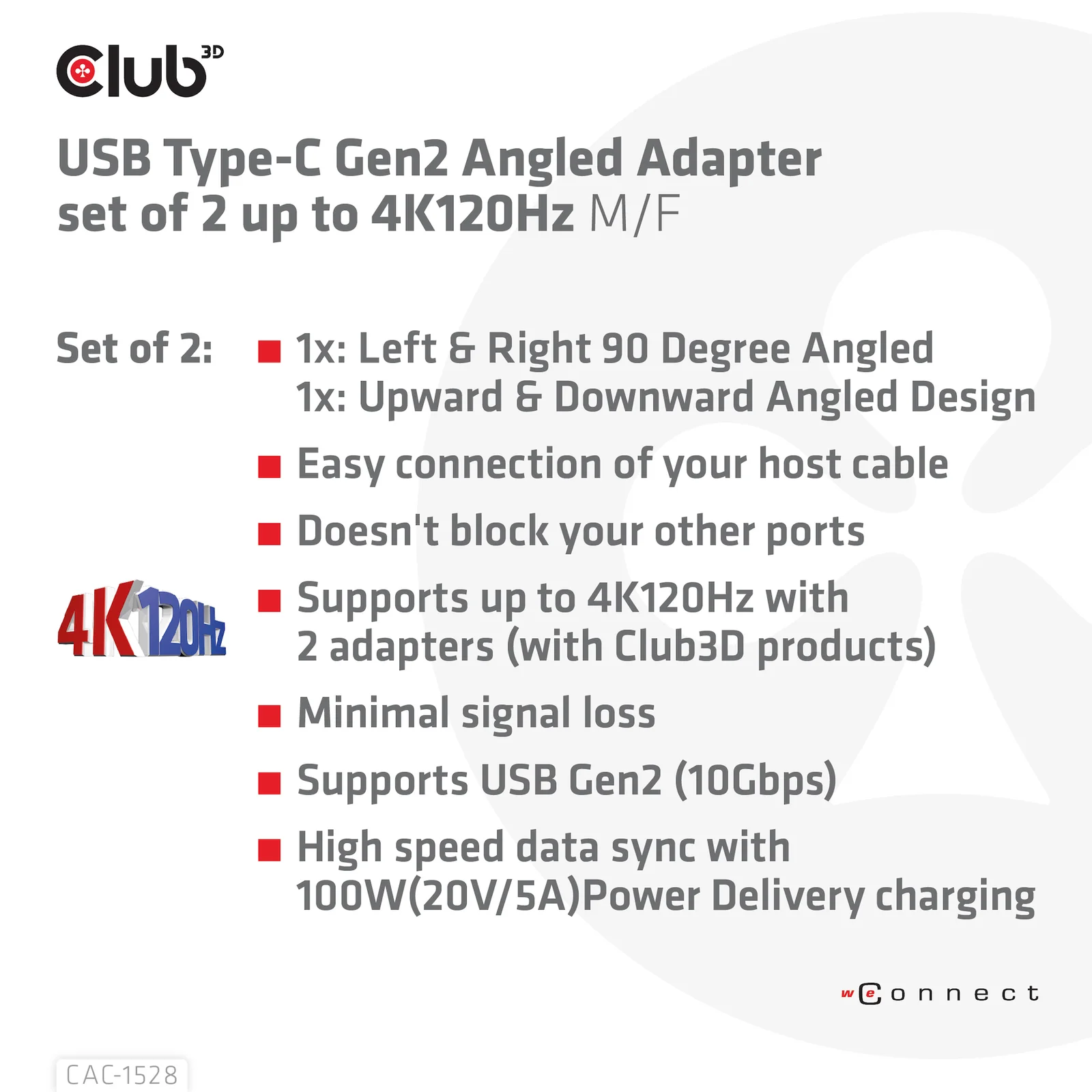 CLUB3D CAC-1528 changeur de genre de câble USB C Noir