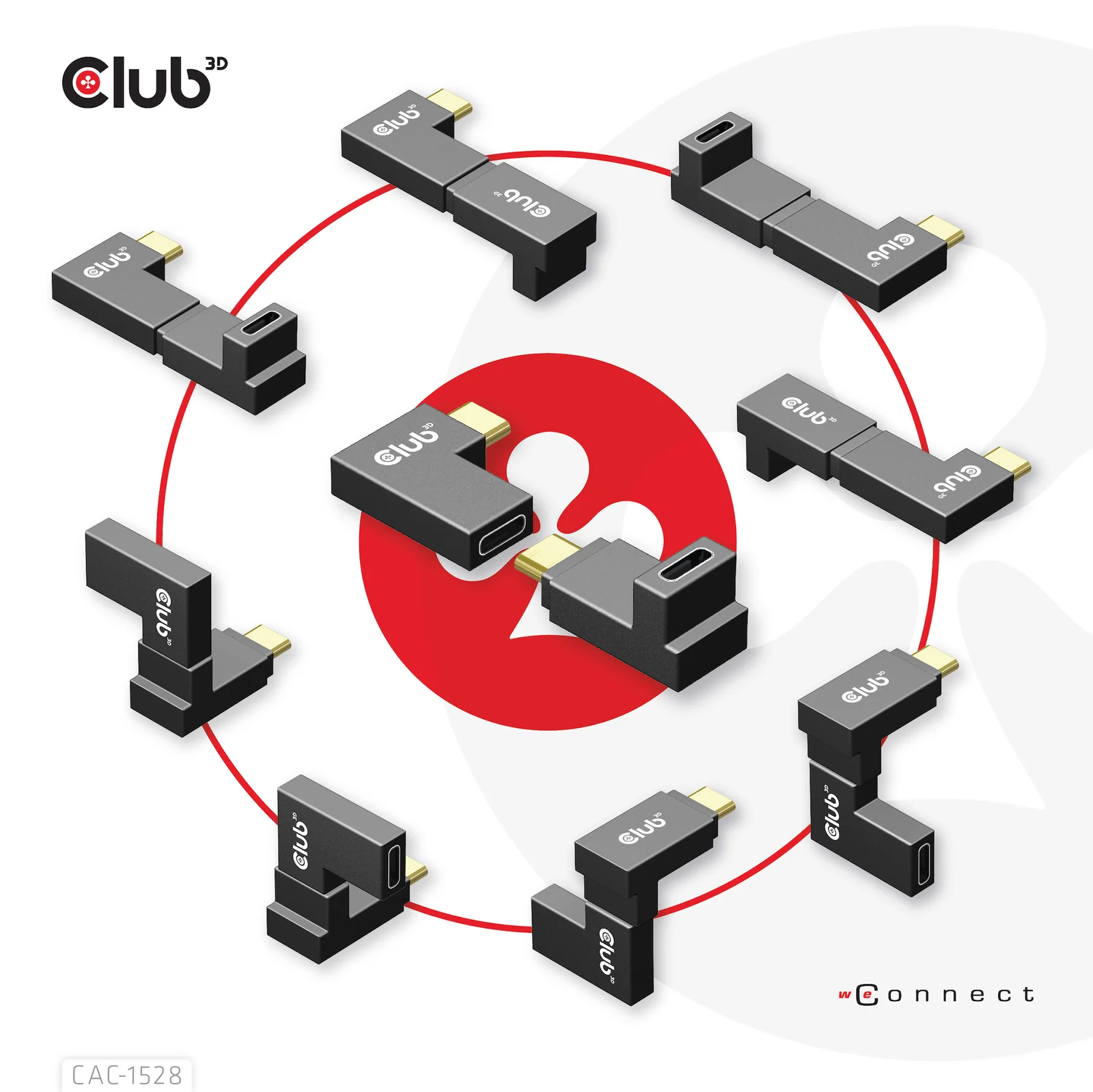 CLUB3D CAC-1528 changeur de genre de câble USB C Noir