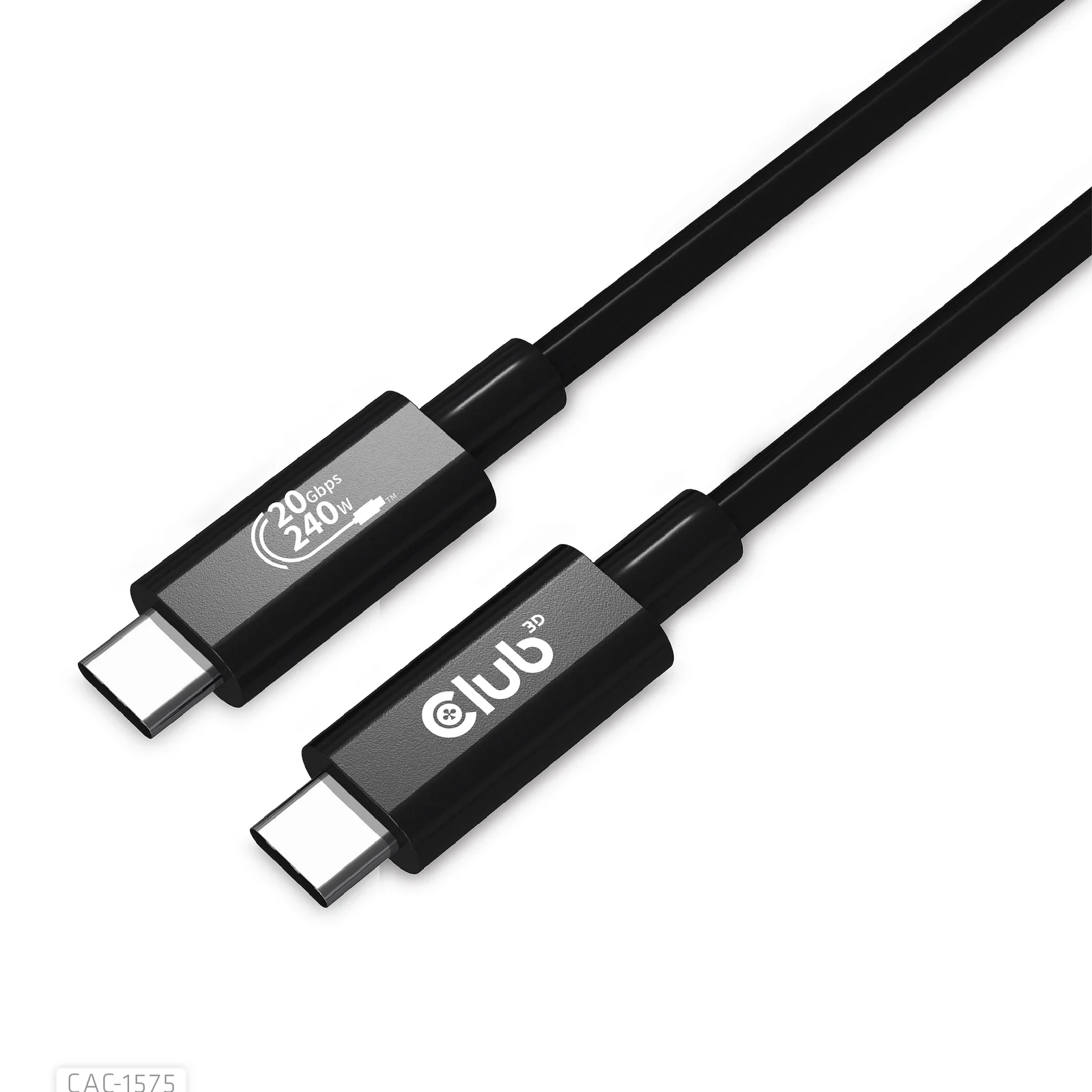 CLUB3D CAC-1575 câble USB USB4 Gen 2x2 2 m USB C 20 Gbit/s 240 W Noir
