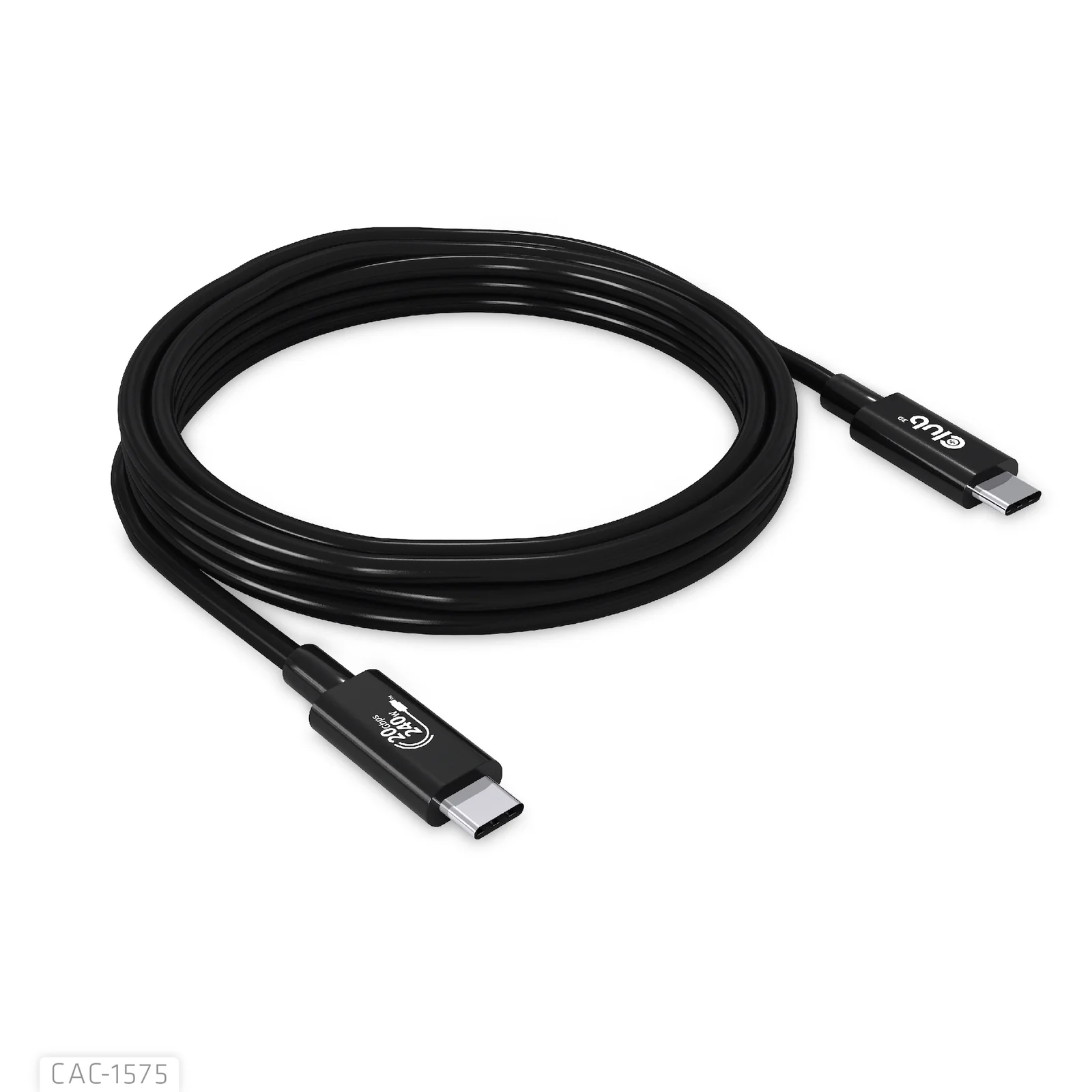 CLUB3D CAC-1575 câble USB USB4 Gen 2x2 2 m USB C 20 Gbit/s 240 W Noir