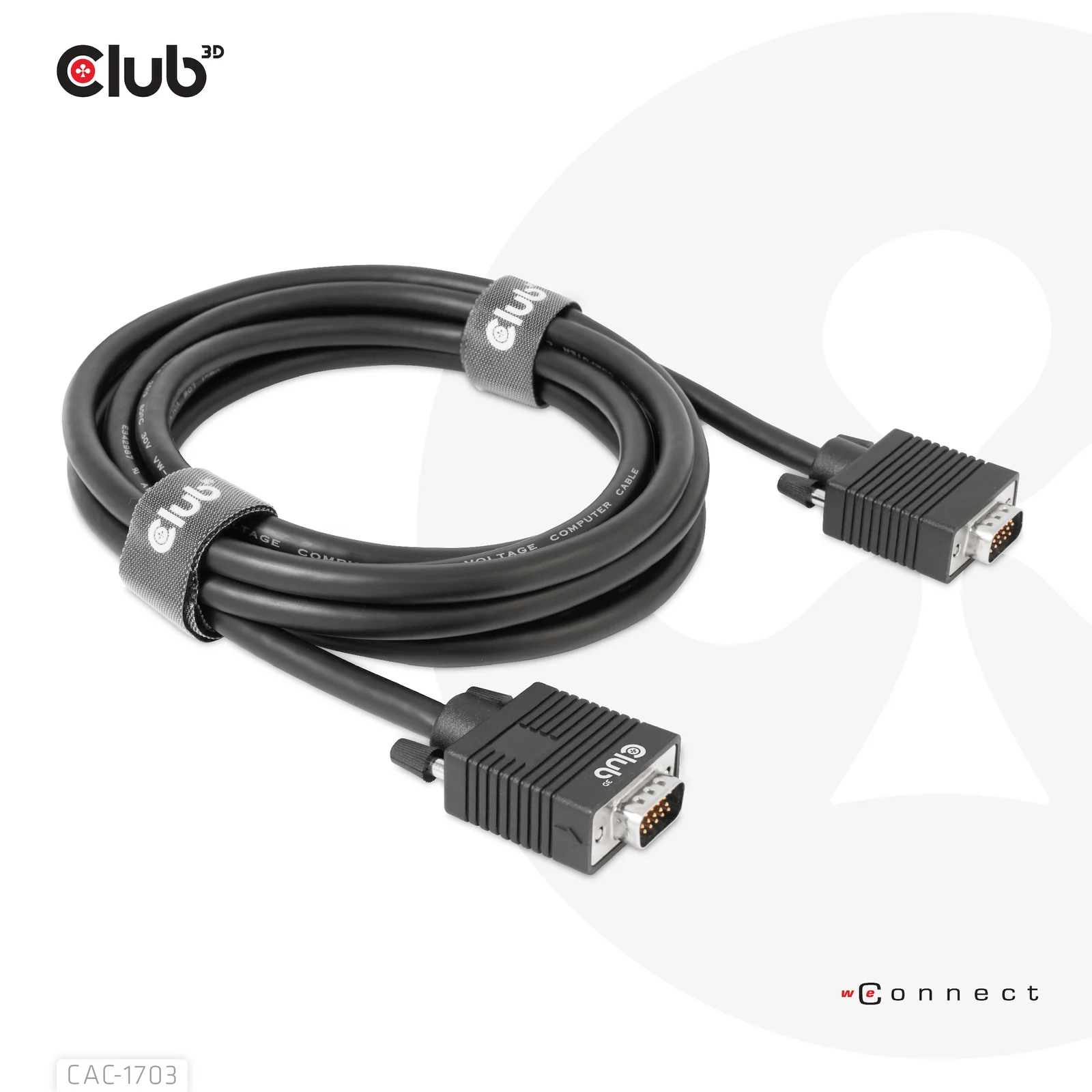 CLUB3D CAC-1703 câble VGA 3 m VGA (D-Sub) Noir