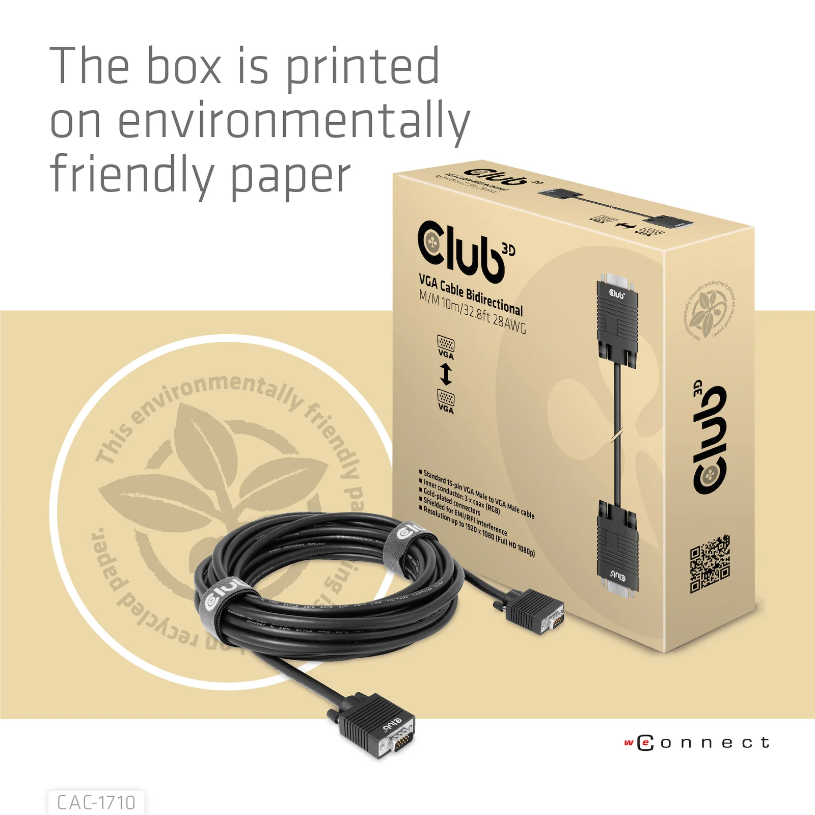 CLUB3D CAC-1710 câble VGA 10 m VGA (D-Sub) Noir