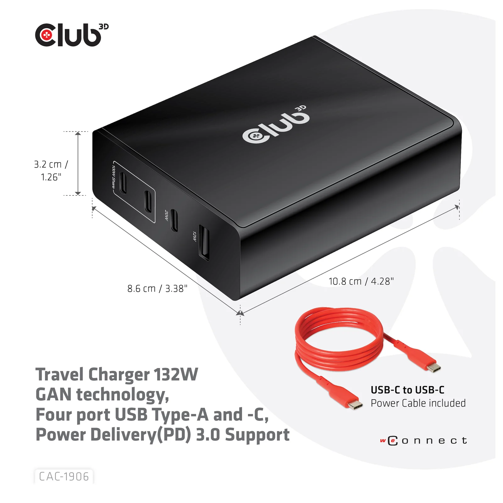 CLUB3D CAC-1906 chargeur d'appareils mobiles Universel Noir CC Intérieure