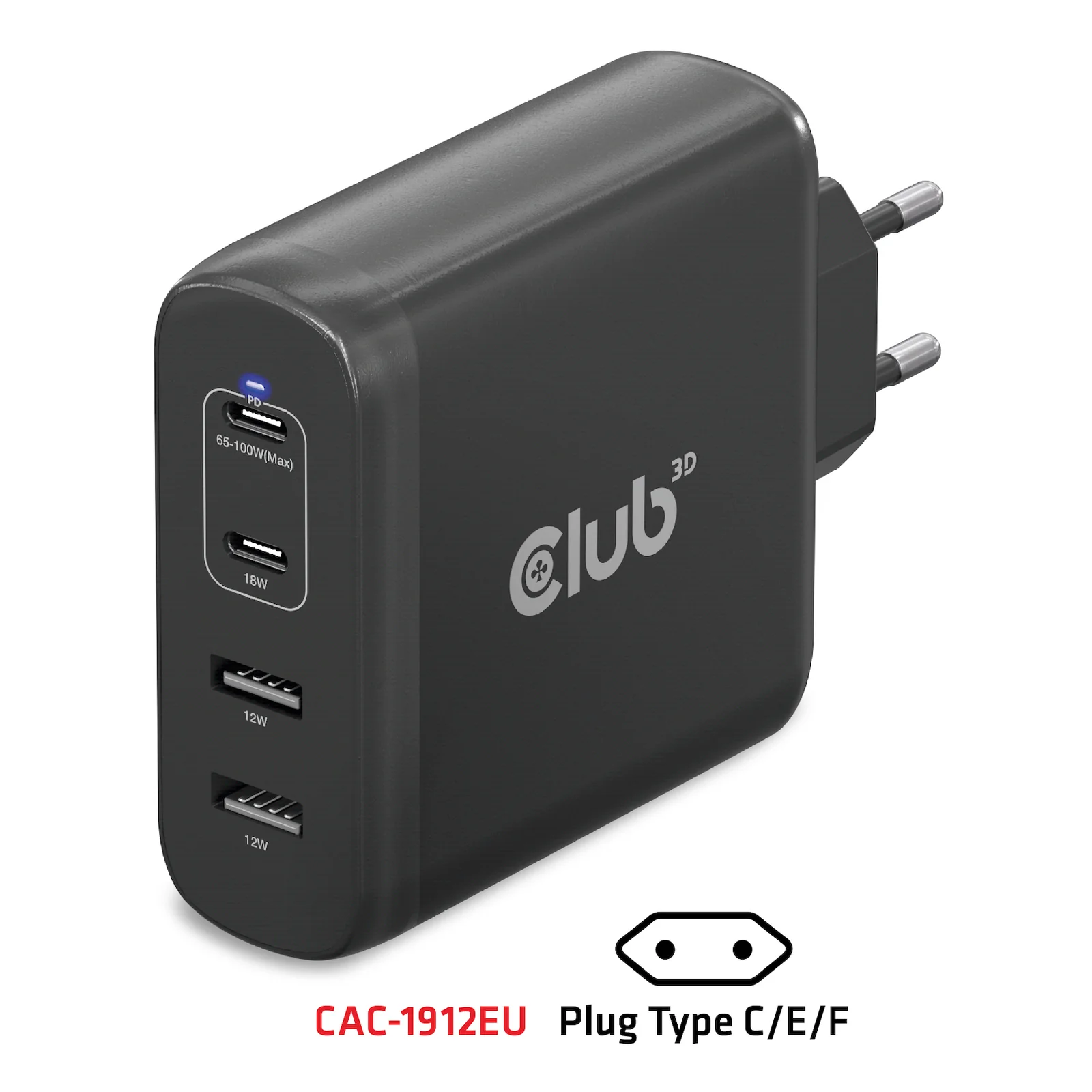 CLUB3D CAC-1912 chargeur d'appareils mobiles Universel Noir Secteur Intérieure