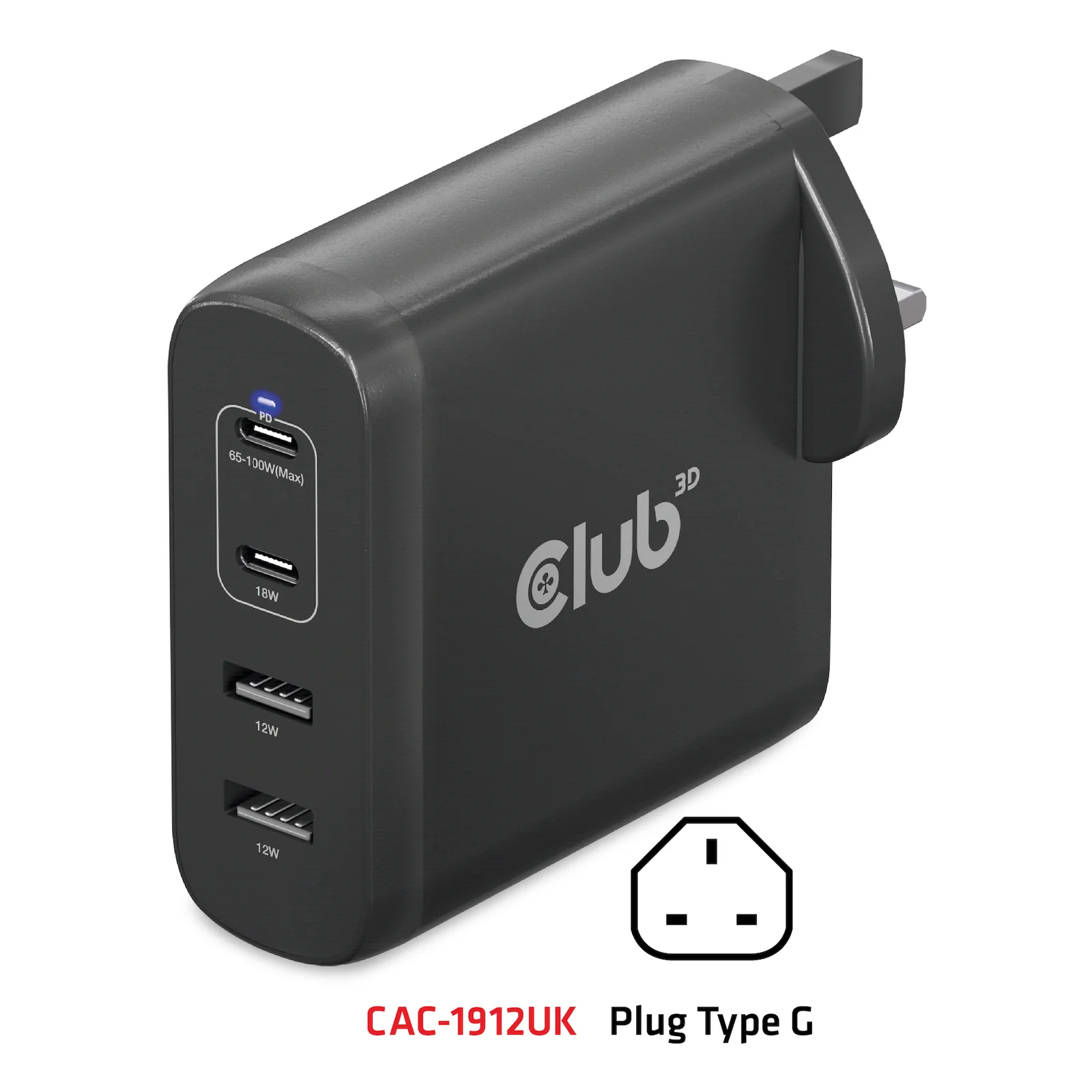 CLUB3D CAC-1912 chargeur d'appareils mobiles Universel Noir Secteur Intérieure