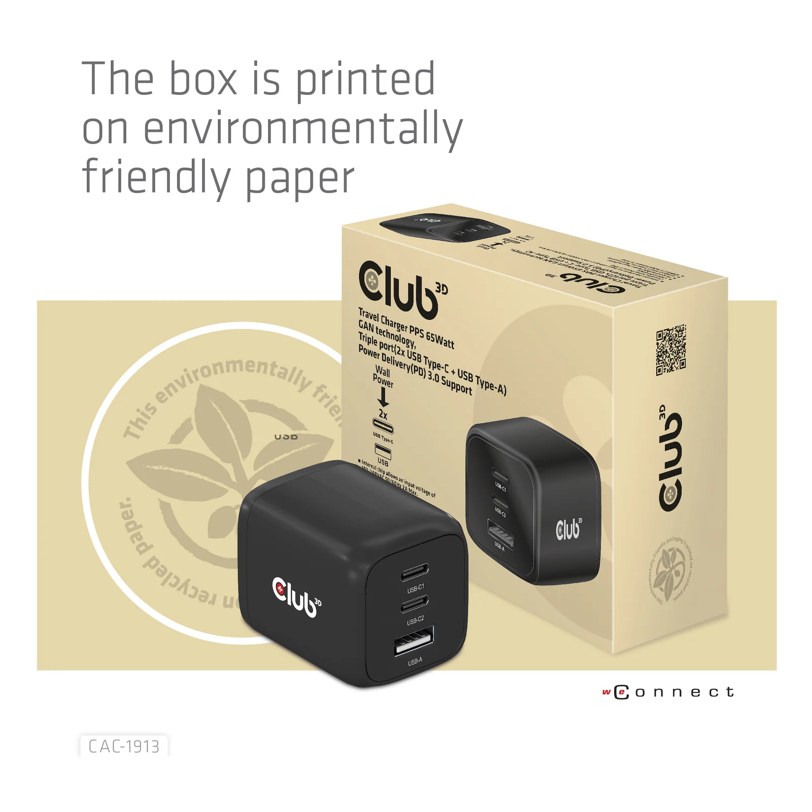 CLUB3D CAC-1913 chargeur d'appareils mobiles Téléphone portable, Ordinateur portable, Smartphone, Universel Noir Secteur Charge rapide Intérieure