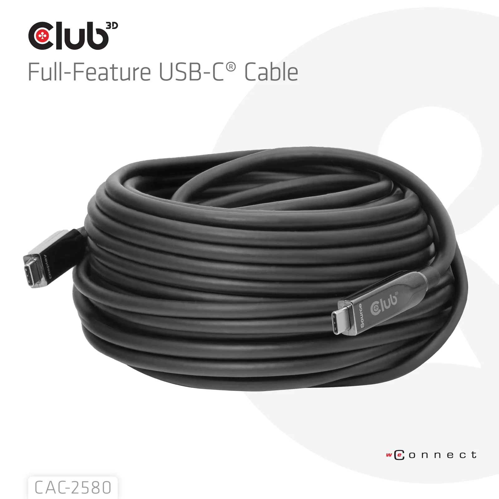 CLUB3D CAC-2580 câble USB 15 m USB C 10 Gbit/s 60 W Noir