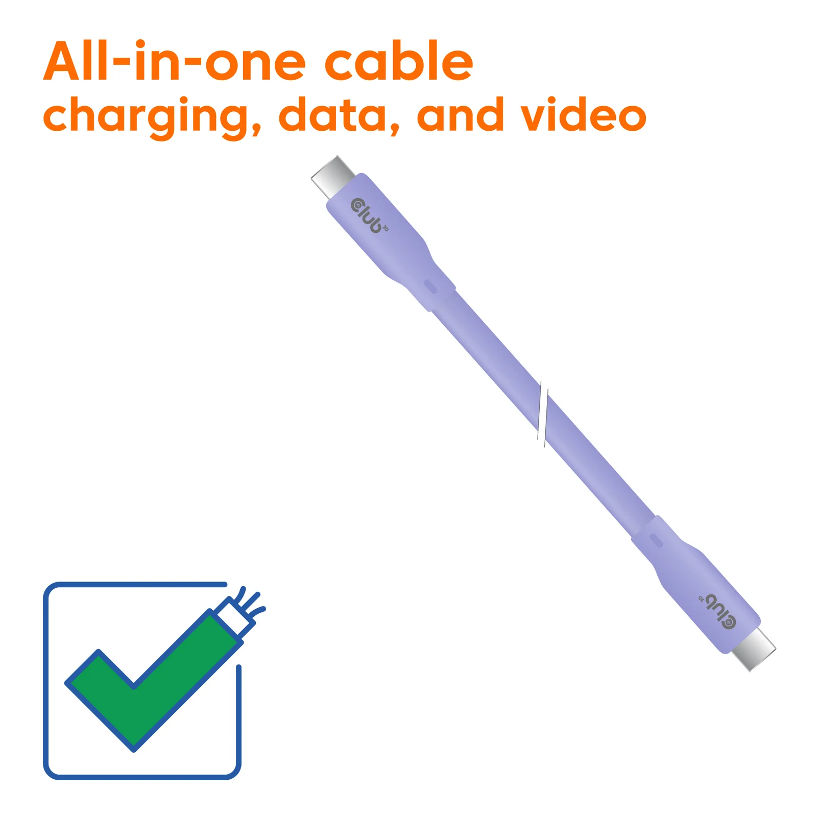 CLUB3D CAC-3004 câble USB USB4 Gen 2x2 2 m USB C 20 Gbit/s 240 W Violet