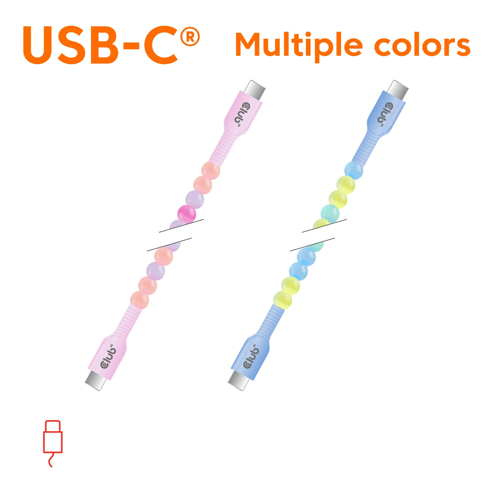 CLUB3D CAC-3010 câble USB 2 m USB C 0,48 Gbit/s 60 W Rose