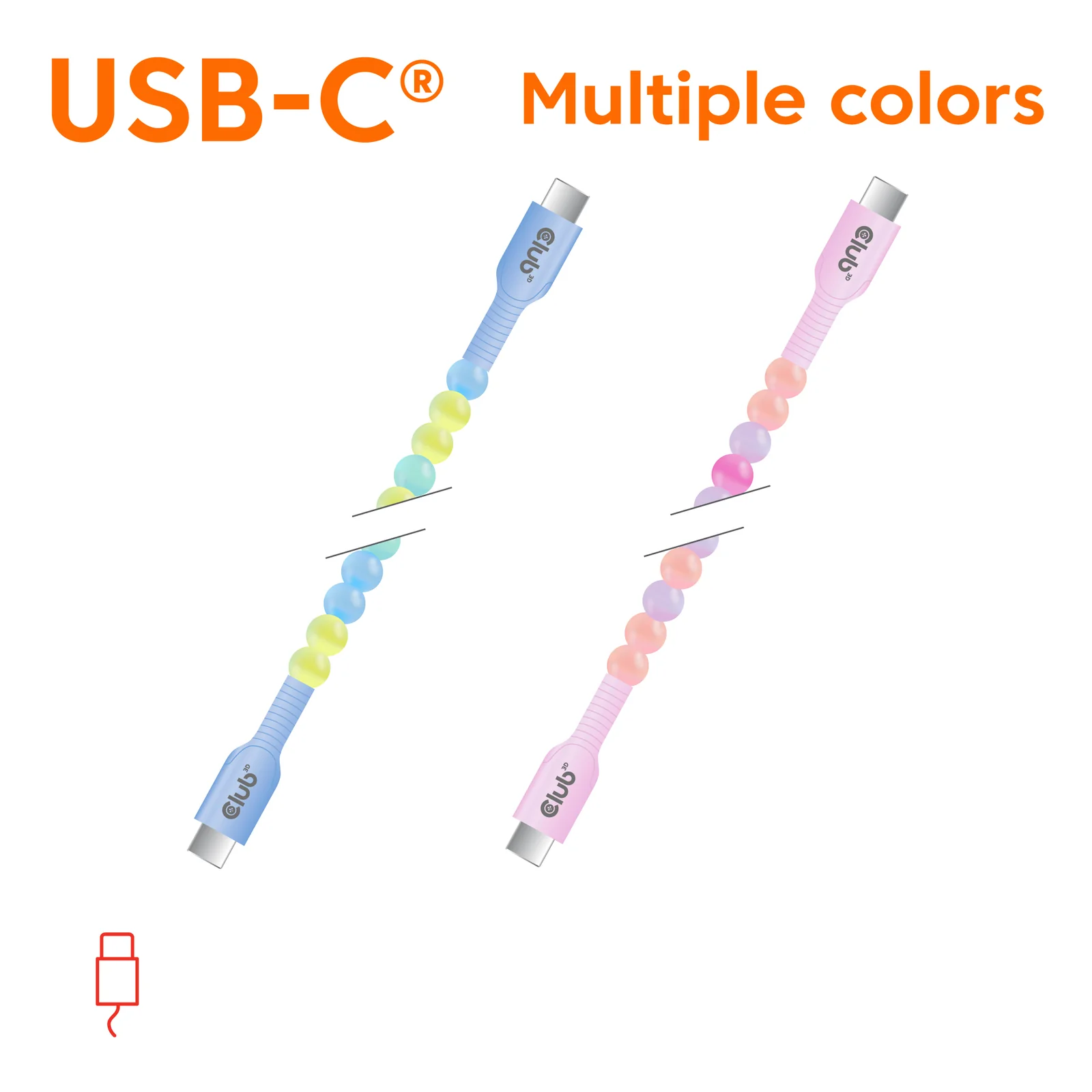 CLUB3D CAC-3011 câble USB 2 m USB C 0,48 Gbit/s 60 W Bleu, Vert