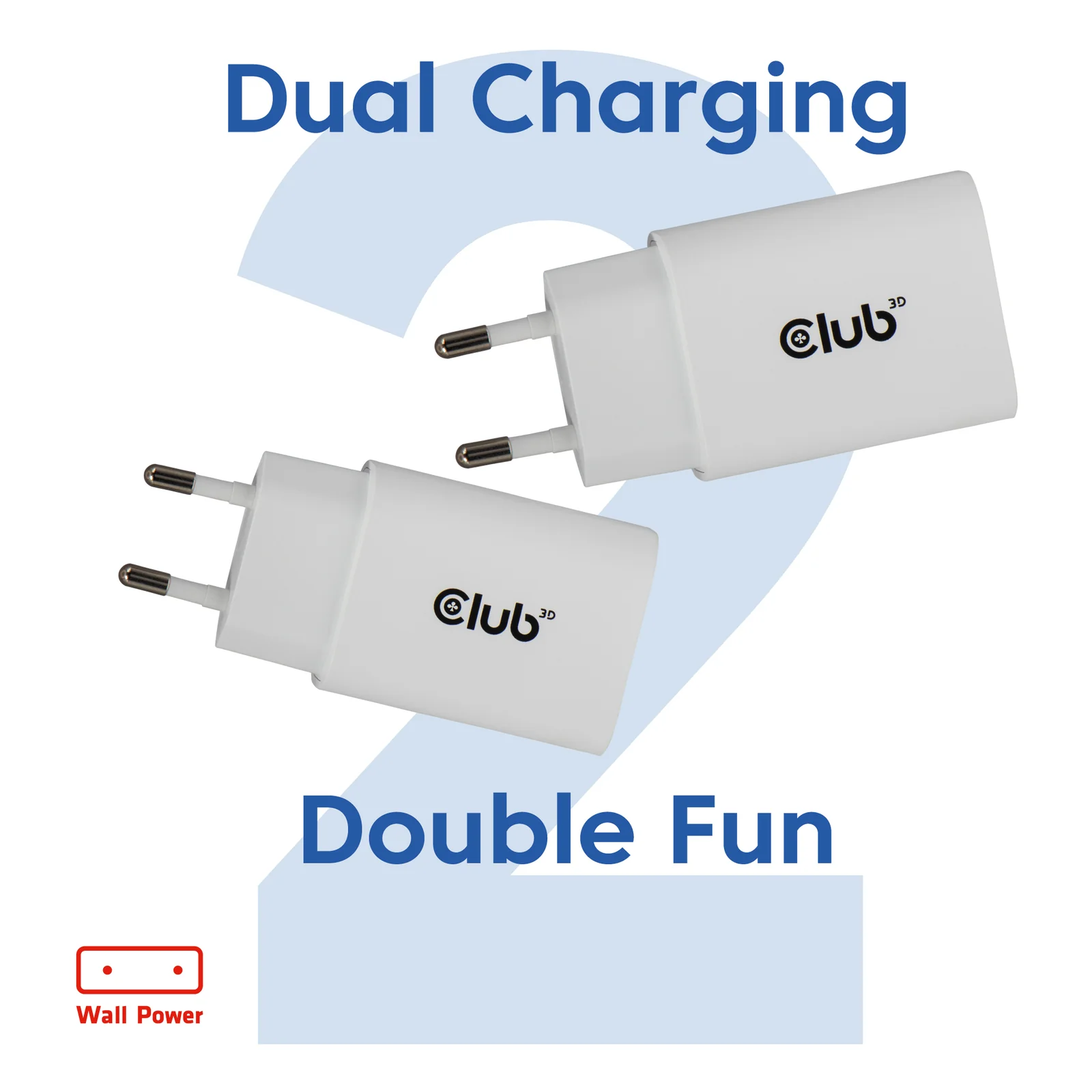 CLUB3D CAC-3020 chargeur d'appareils mobiles Smartphone, Universel Blanc Secteur Charge rapide Intérieure
