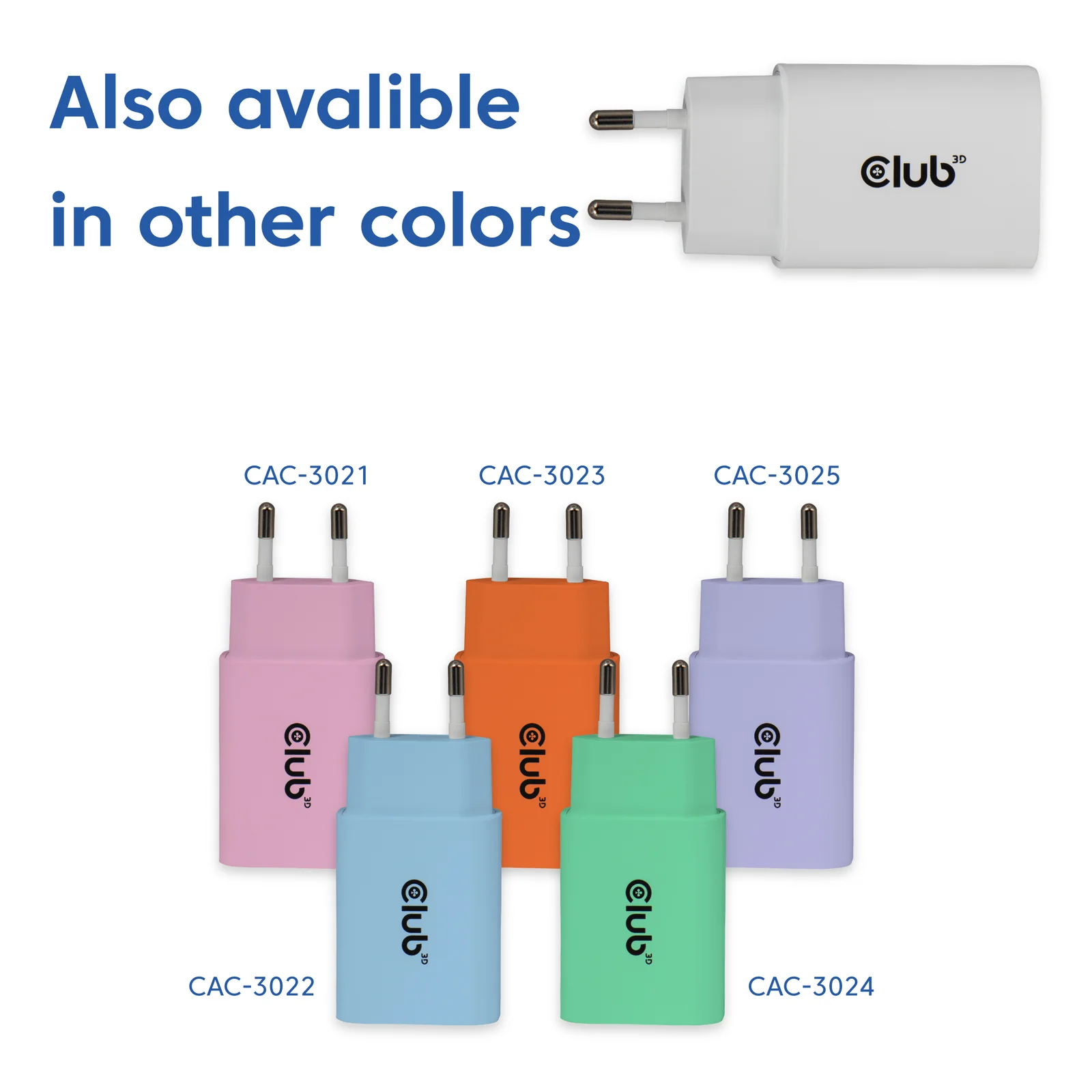 CLUB3D CAC-3020 chargeur d'appareils mobiles Smartphone, Universel Blanc Secteur Charge rapide Intérieure